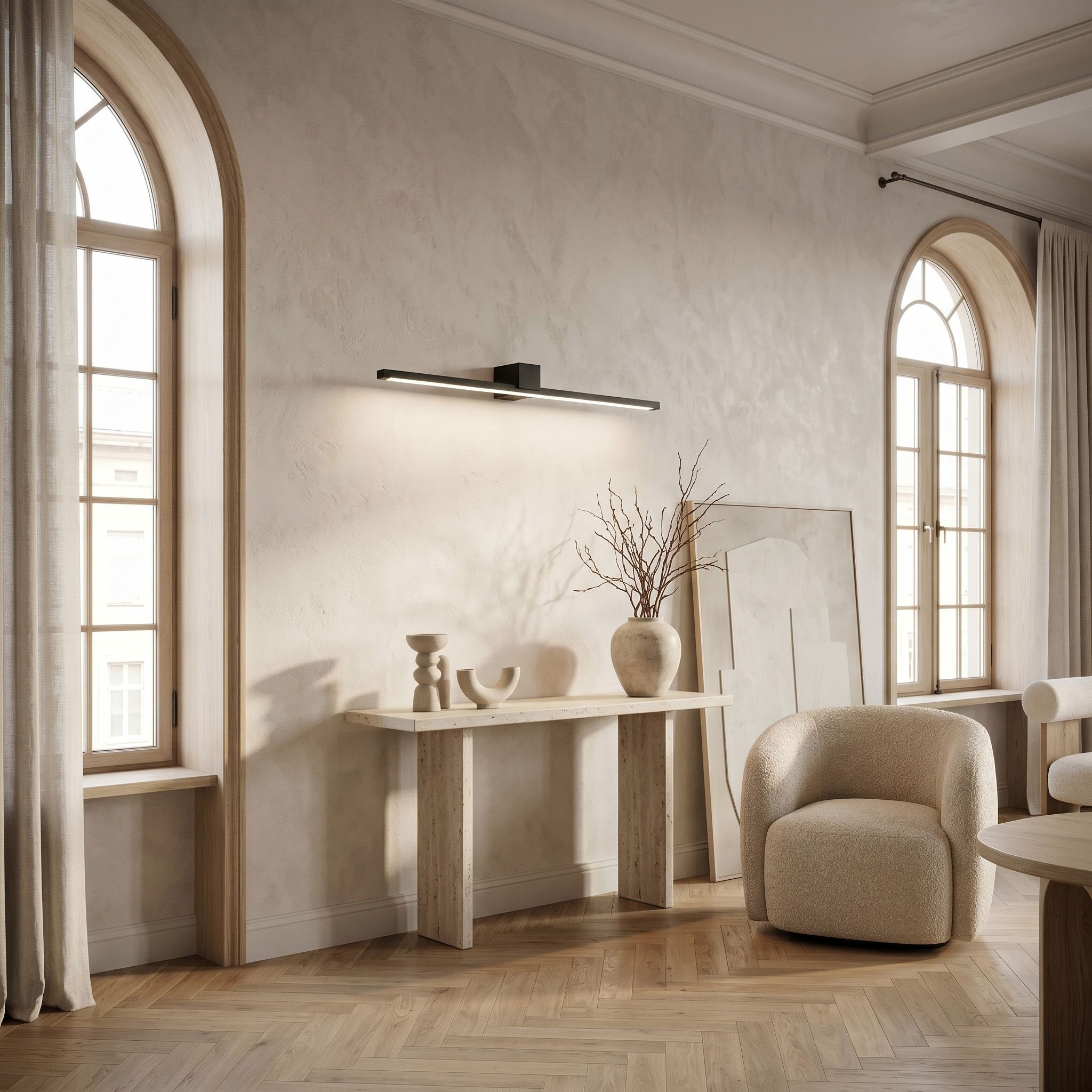 Toolight, LED nástenné svietidlo, 80cm, 16W, 4000K, 1500lm, SWE051-1W, čierna matná, OSW-20151