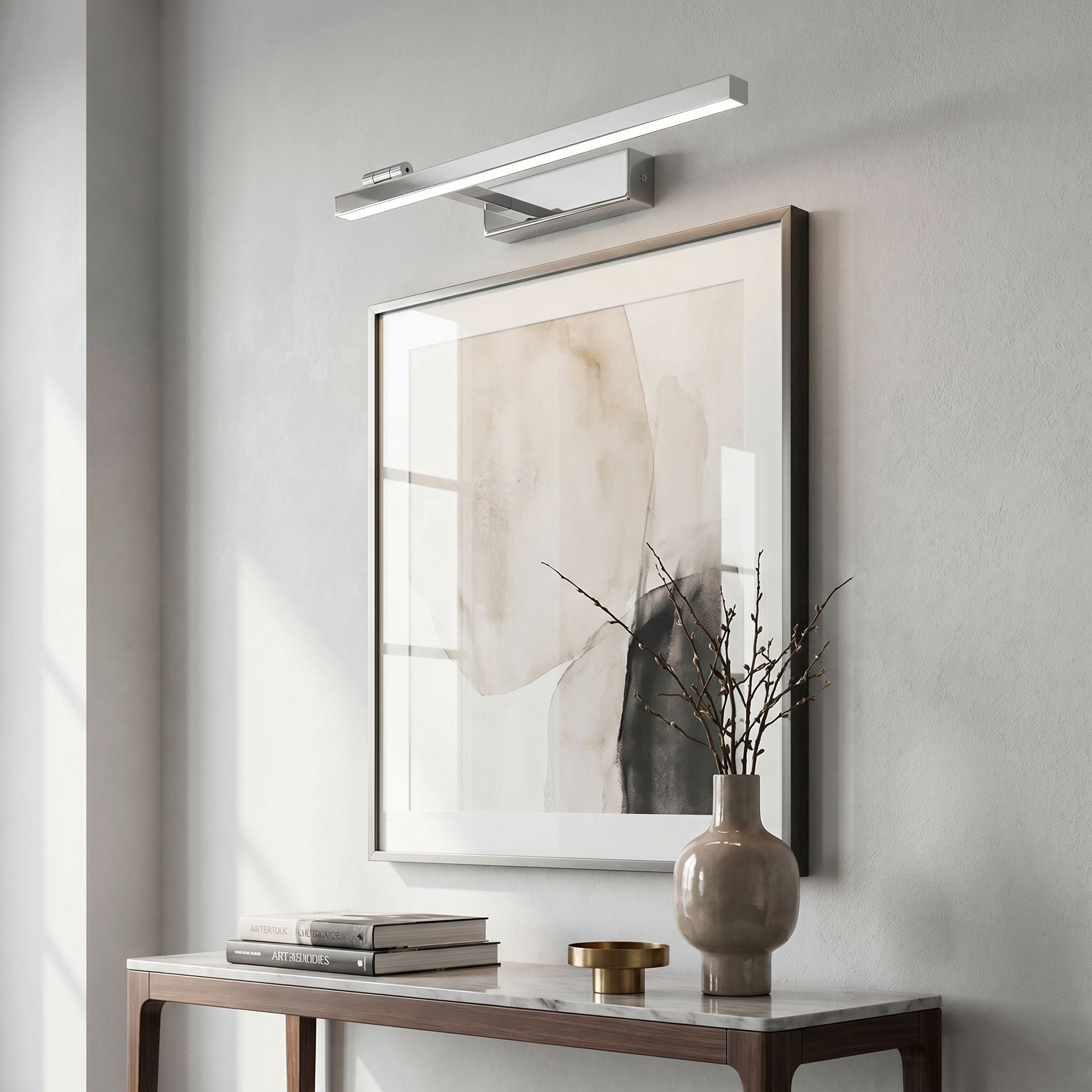 Toolight, LED nástenné svietidlo, 60cm, 12W, 4000K, 1500lm, SWE029-1W, chrómová, OSW-20128