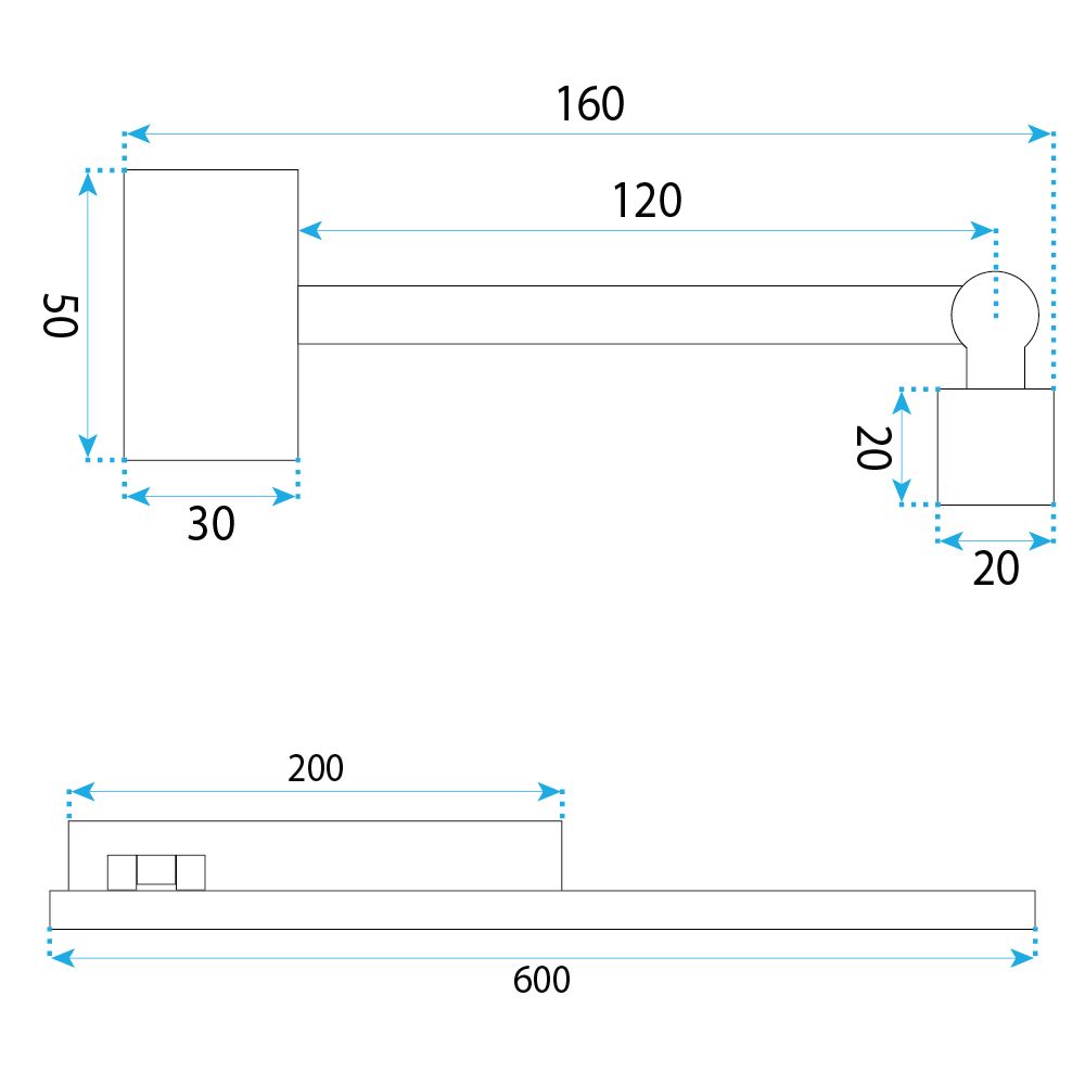 Toolight, LED nástenné svietidlo, 60cm, 12W, 4000K, 1500lm, SWE029-1W, chrómová, OSW-20128