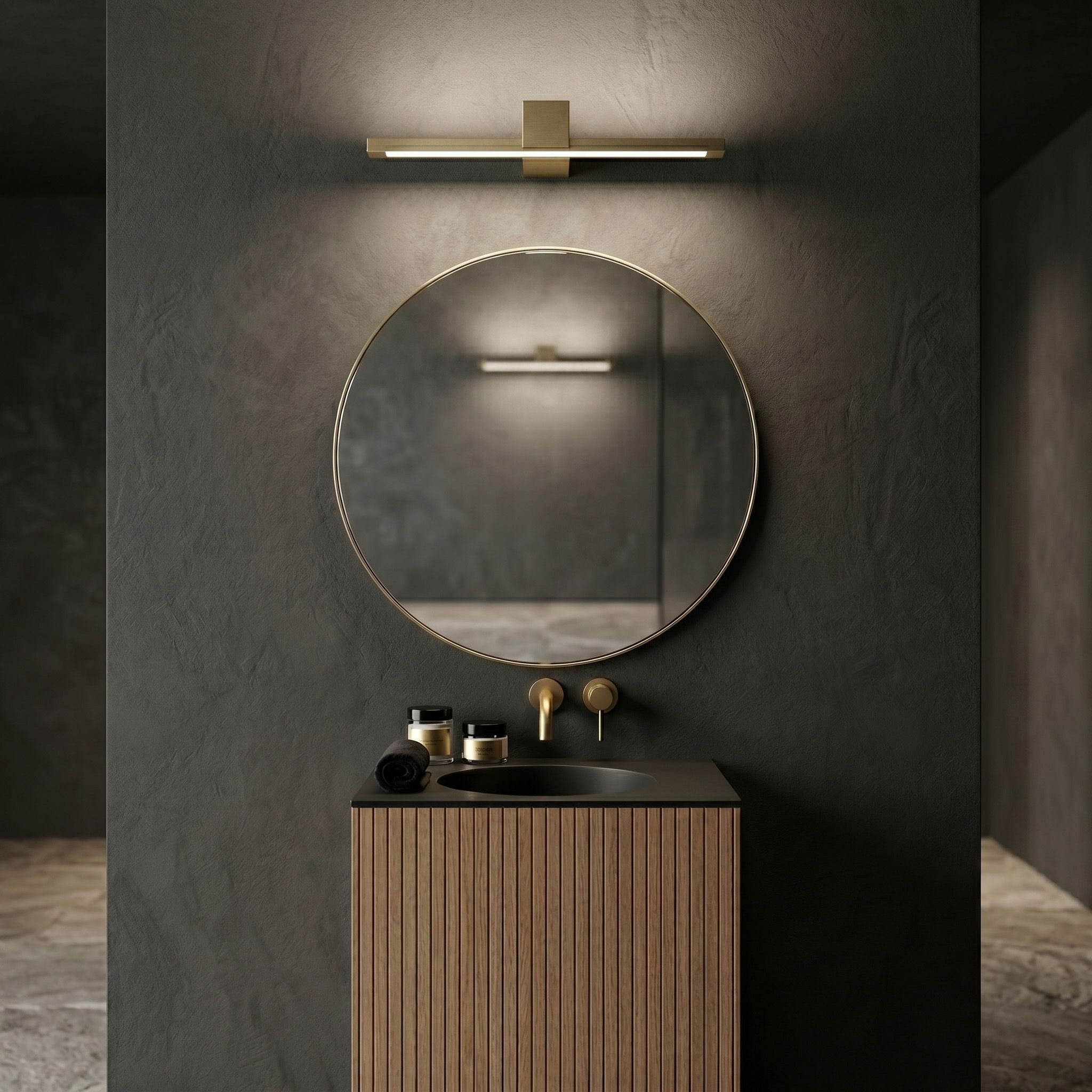 Toolight, LED nástenné svietidlo, 60cm, 12W, 4000K, 1000lm, SWE047-1W, zlatá matná, OSW-20147