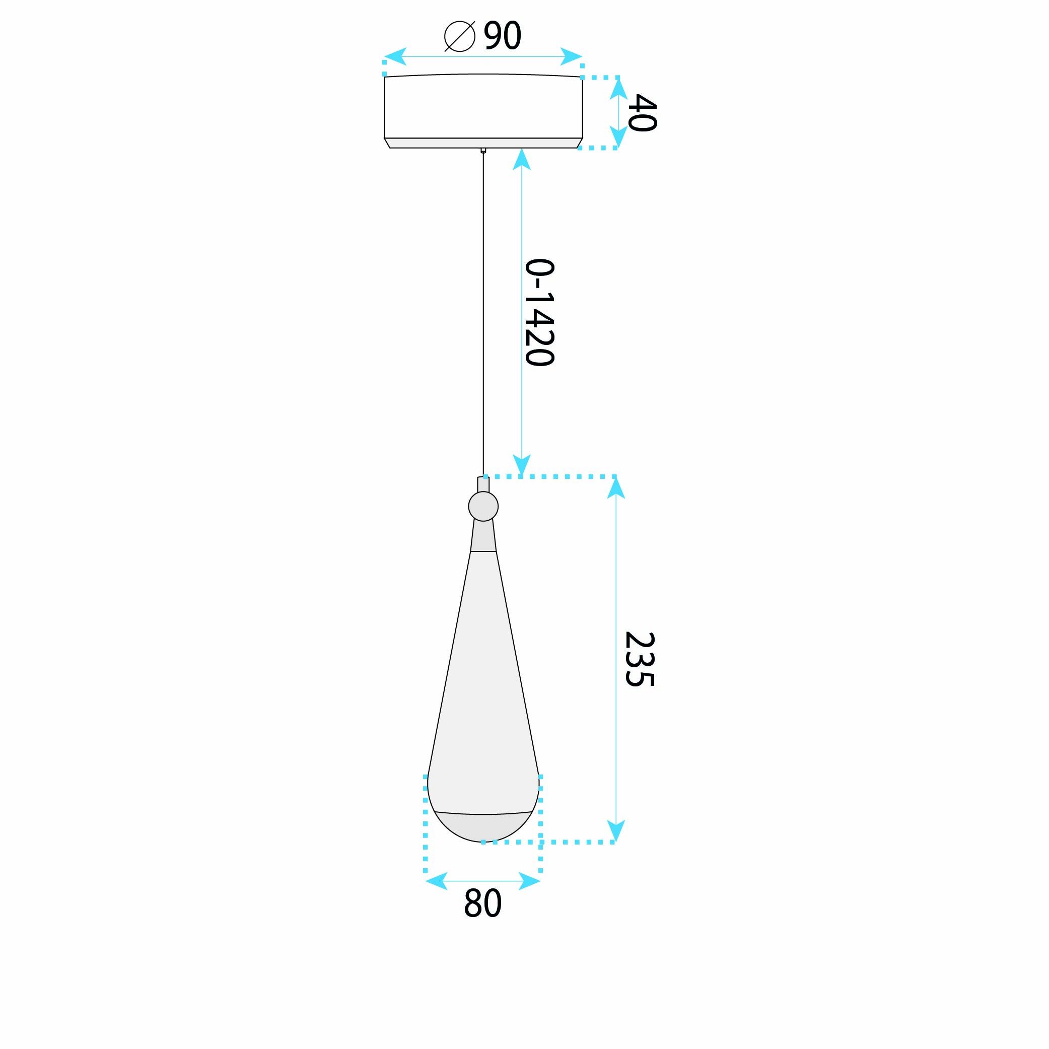Toolight, LED závesné svietidlo, 8cm, 1W, 3000K, 500lm, LHJ120-CP, svetlé ružové zlato, OSW-03258