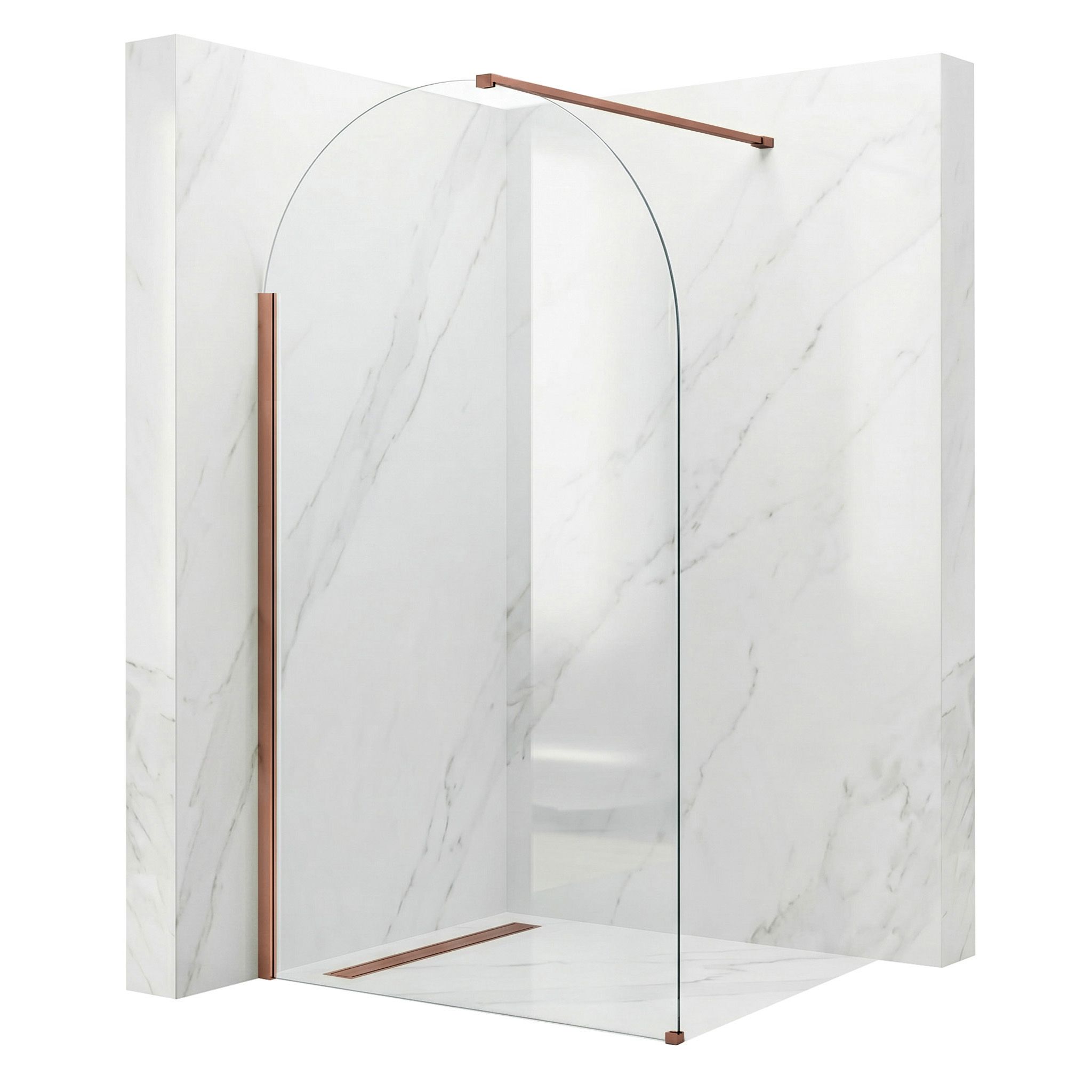 Rea Heaven, sprchová zástena Walk-in, 120 cm, medená matná, REA-K6689