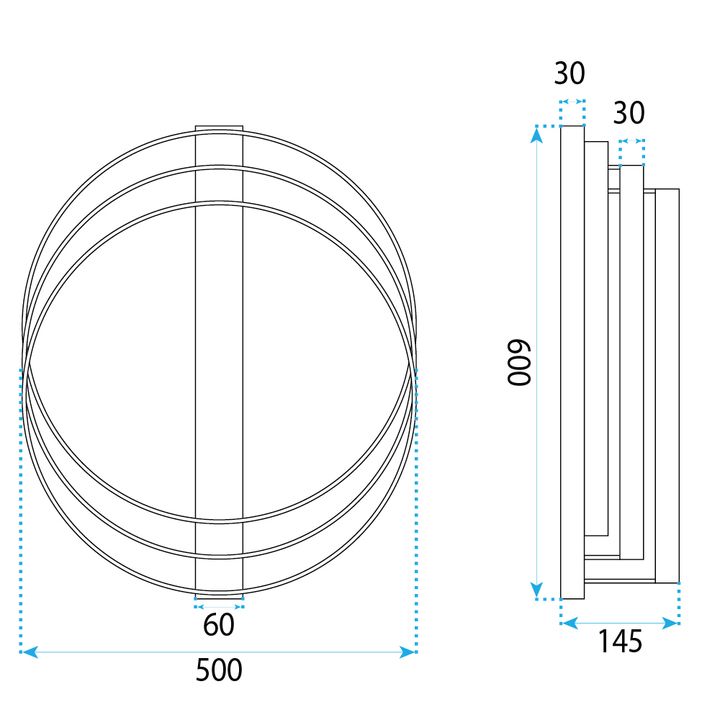 Toolight, LED stropné svietidlo, 60cm, 70W, 4000K, 3000lm, SWE058-C, čierna matná, OSW-20158