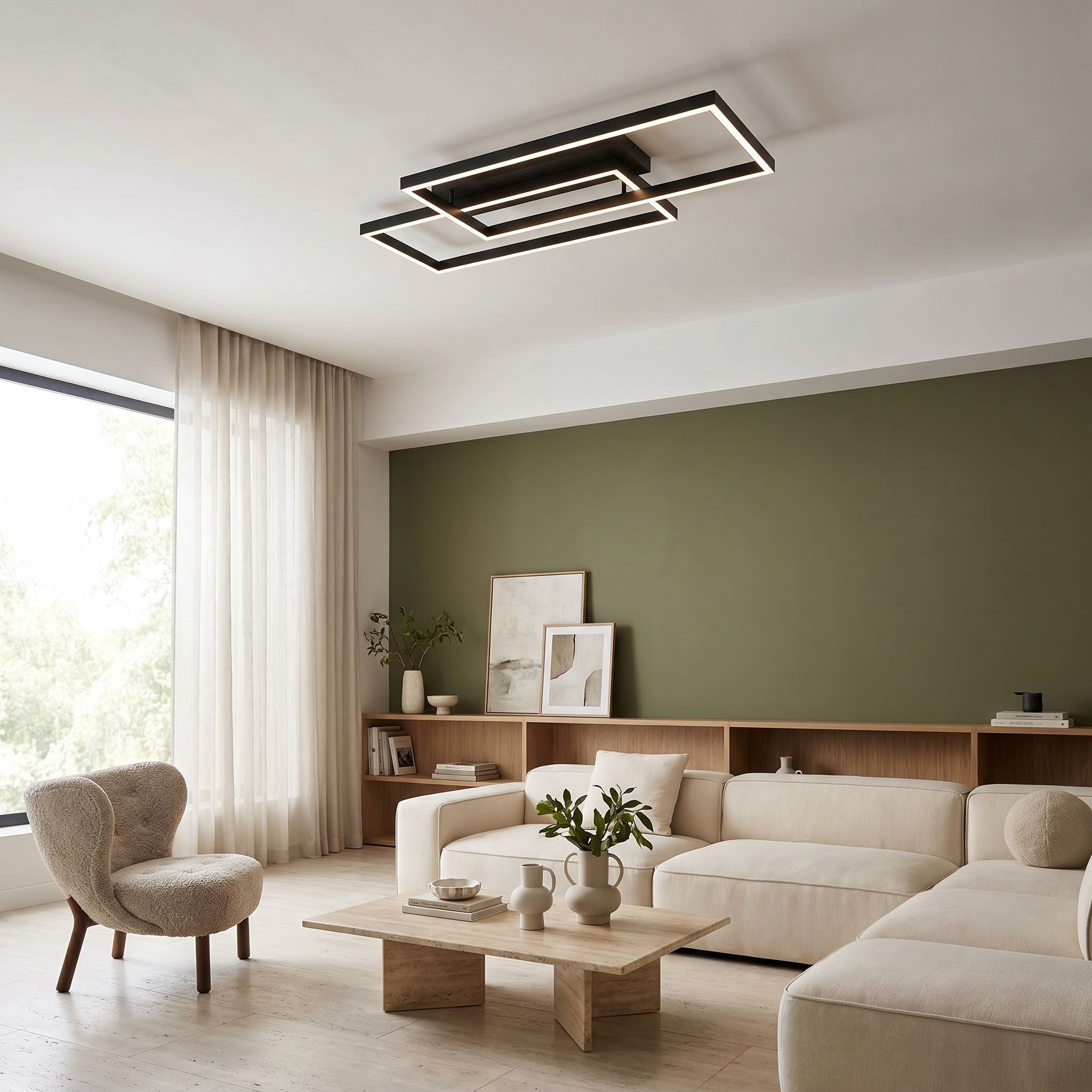 Toolight, LED stropné svietidlo, 80cm, 50W, 4000K, 4000lm, SWE059-C, čierna matná, OSW-20159