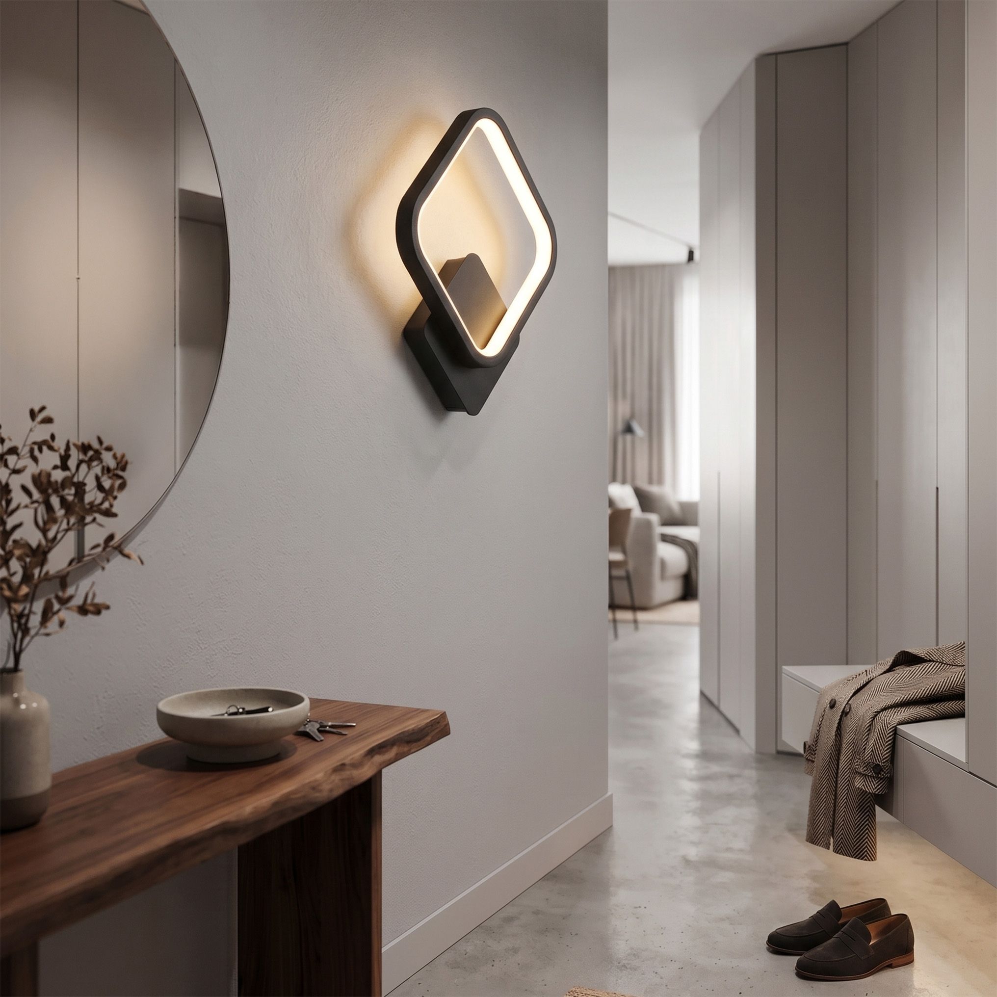 Toolight, LED nástenné svietidlo, 11W, 3000K, LHJ122-W, 500lm, čierna matná, OSW-03276