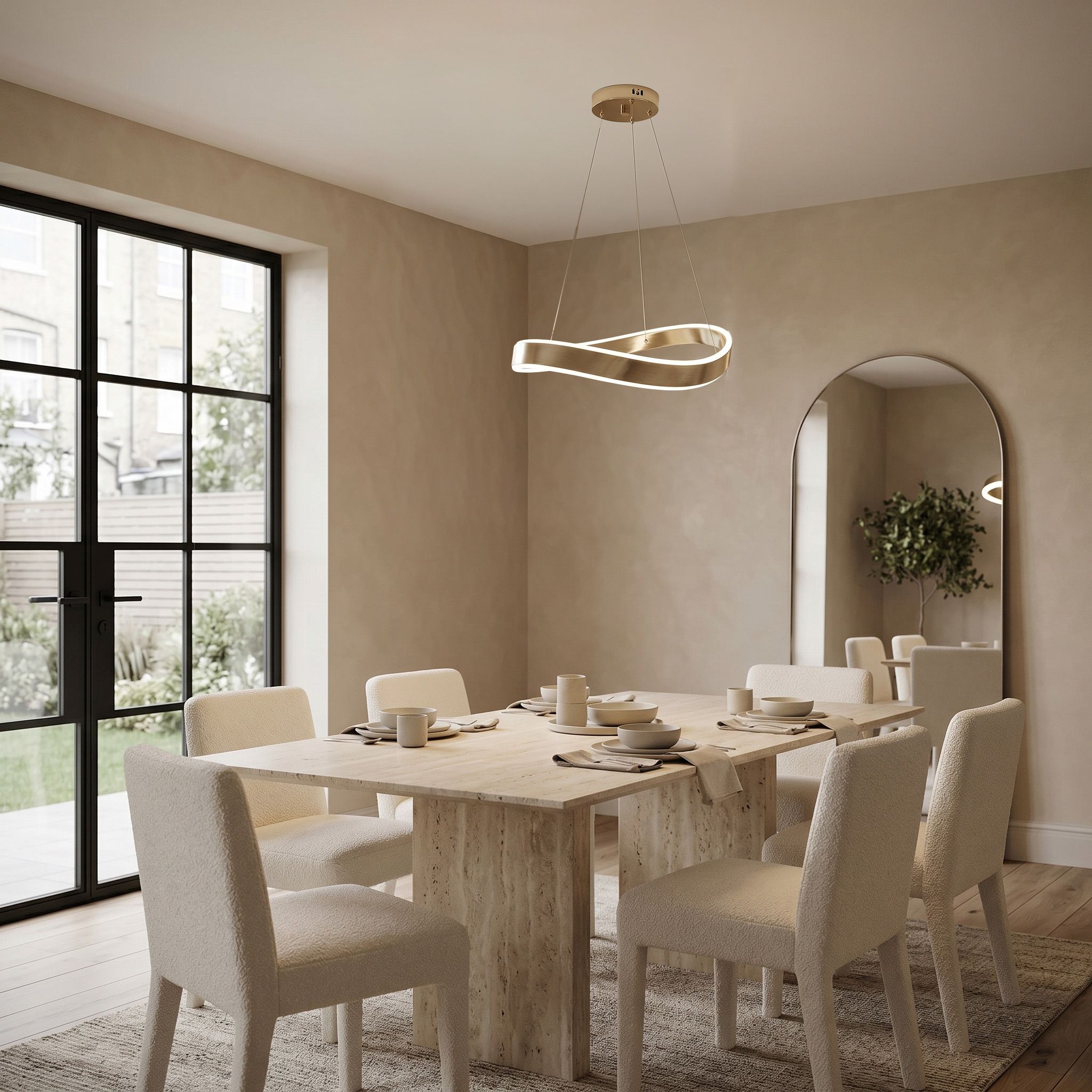 Toolight, LED závesné svietidlo, 40cm, 35W, 4000K, 3000lm, SWE064-CP, zlatá lesklá, OSW-20164