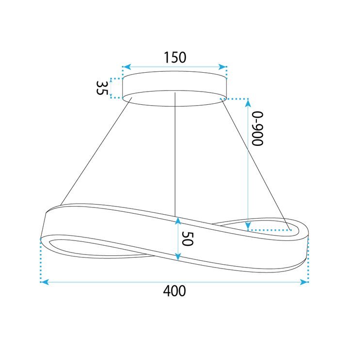 Toolight, LED závesné svietidlo, 40cm, 35W, 4000K, 3000lm, SWE065-CP, zlatá matná, OSW-20165