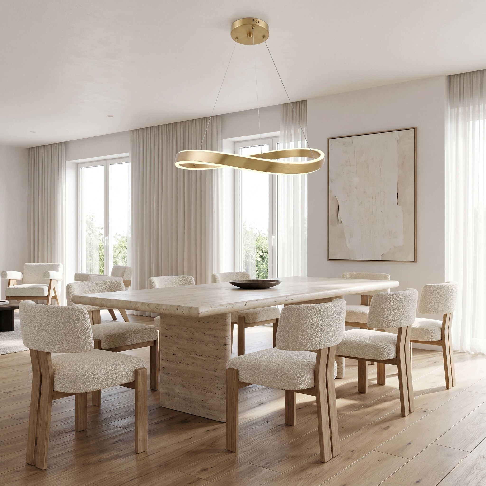 Toolight, LED závesné svietidlo, 80cm, 70W, 4000K, 5000lm, SWE069-CP, zlatá matná, OSW-30231