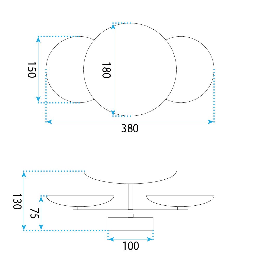 Toolight, LED nástenné svietidlo, 38cm, 12W, 4000K, 1000lm, SWE072-W, zlatá lesklá, OSW-30201