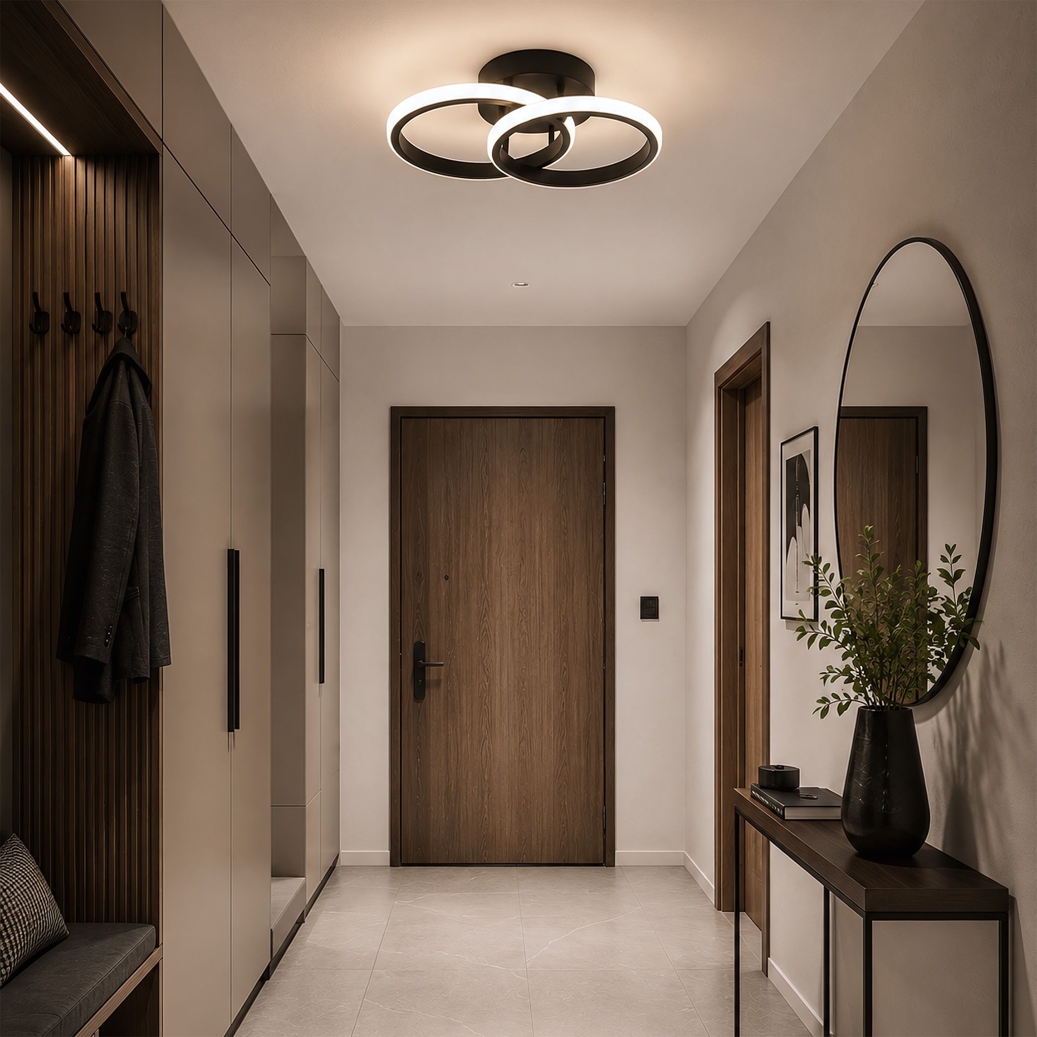 Toolight, LED stropné svietidlo, 17cm, 15W, 3500K, 1000lm, LHJ121-C, čierna matná, OSW-03275