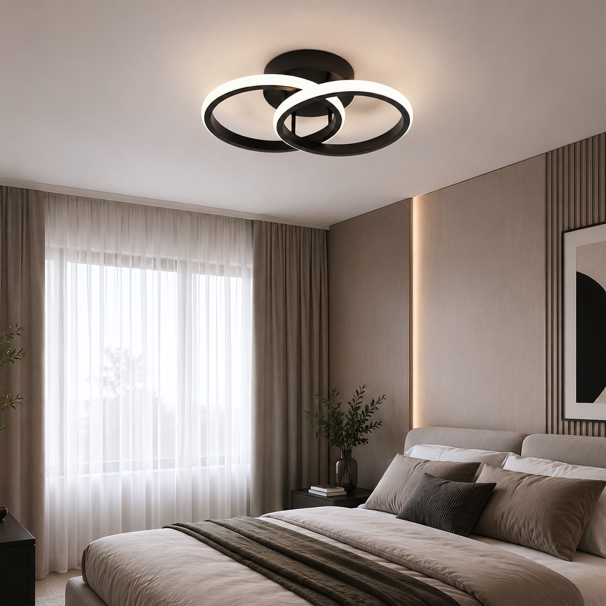 Toolight, LED stropné svietidlo, 17cm, 15W, 3500K, 1000lm, LHJ121-C, čierna matná, OSW-03275