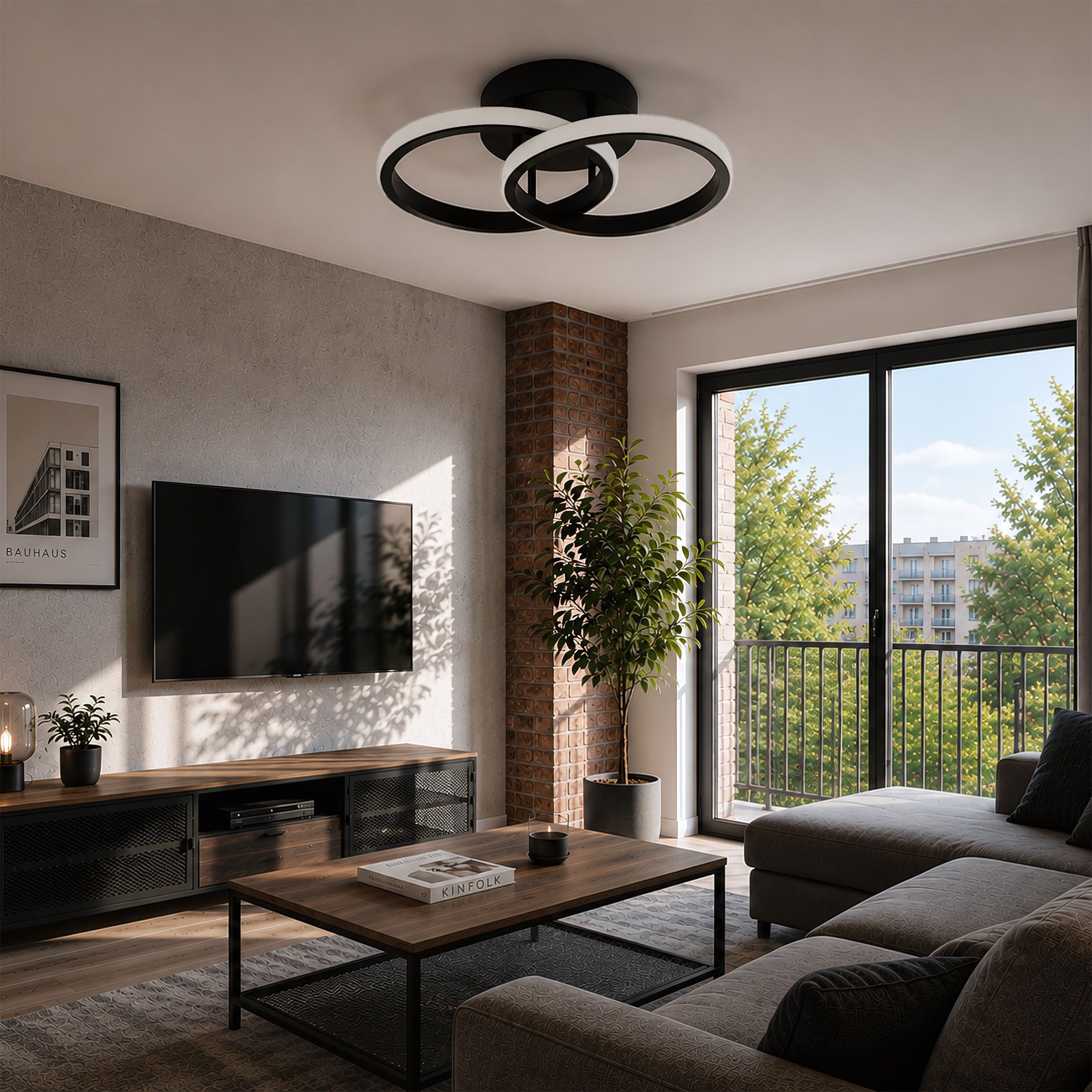 Toolight, LED stropné svietidlo, 17cm, 15W, 3500K, 1000lm, LHJ121-C, čierna matná, OSW-03275