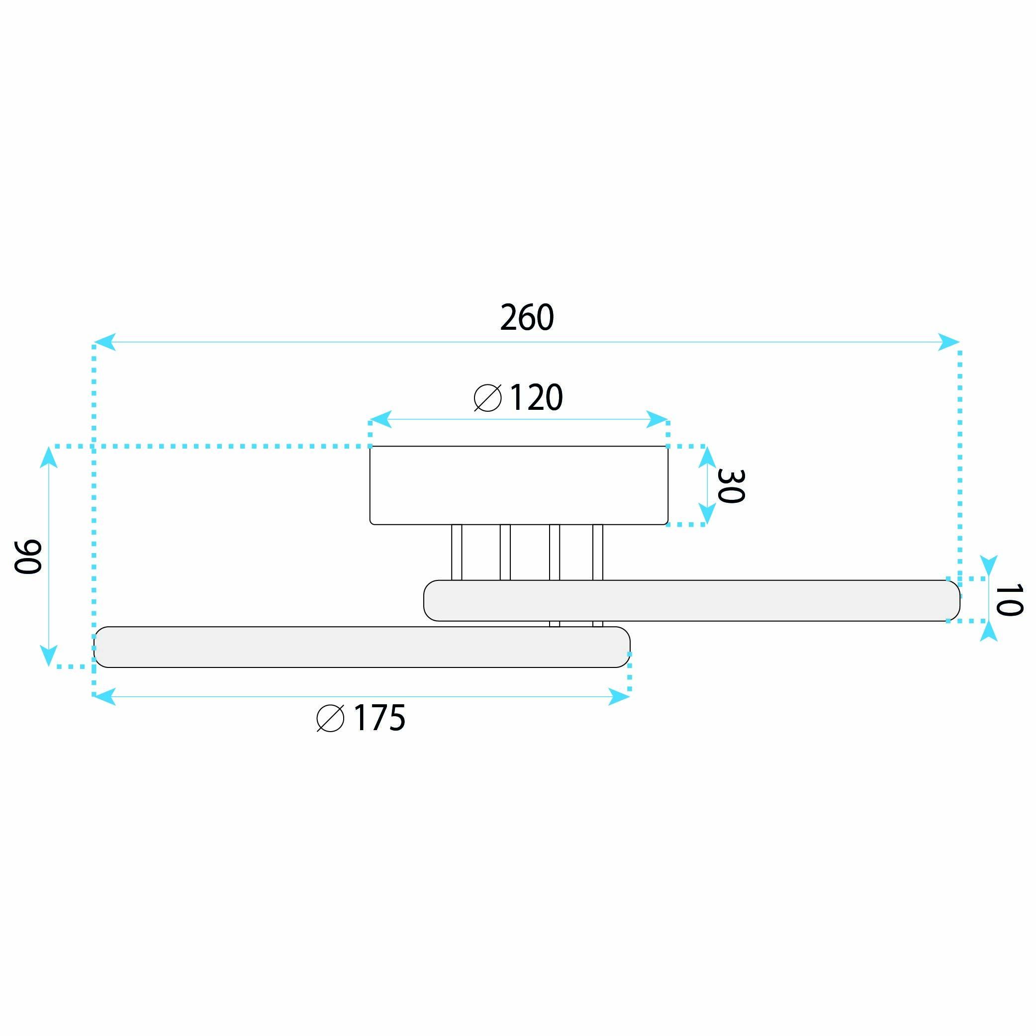 Toolight, LED stropné svietidlo, 17cm, 15W, 3500K, 1000lm, LHJ121-C, čierna matná, OSW-03275