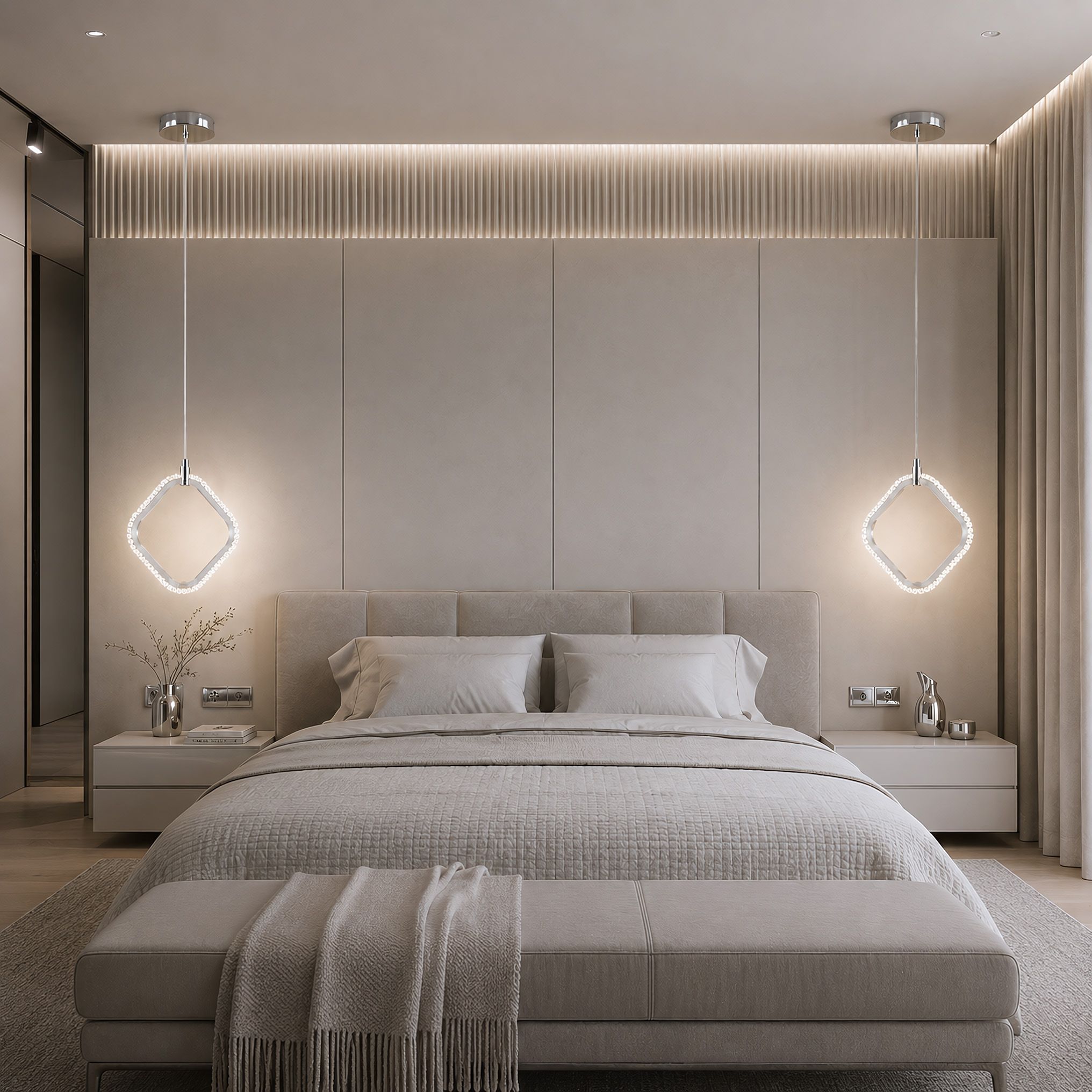 Toolight, LED závesné svietidlo, 10W, 3000K, 1500lm, LHJ127-1CP, chrómová, OSW-03282