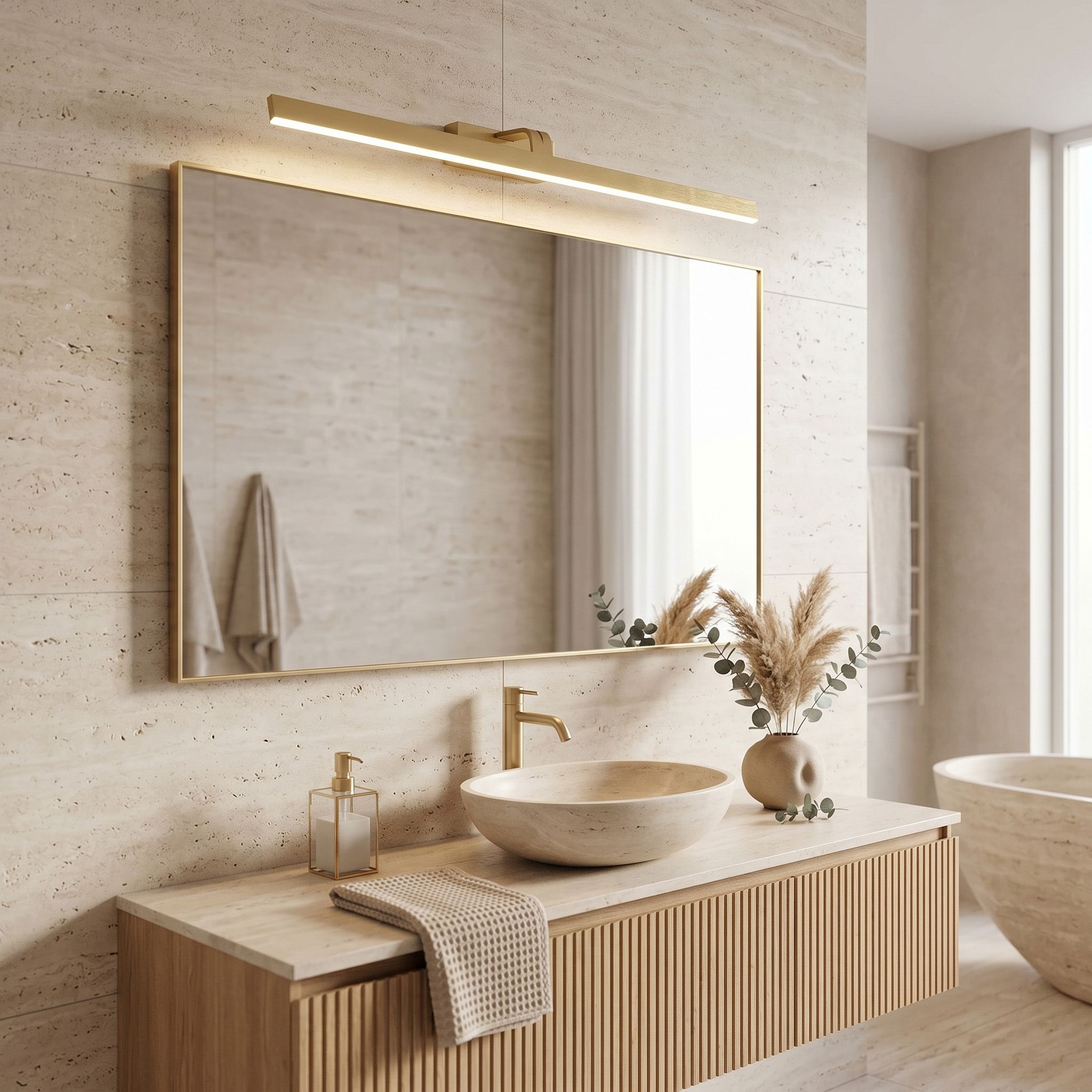 Toolight, LED nástenné svietidlo, 73cm, 14W, 4000K, 1000lm, SWE009-1W, zlatá matná, OSW-20108