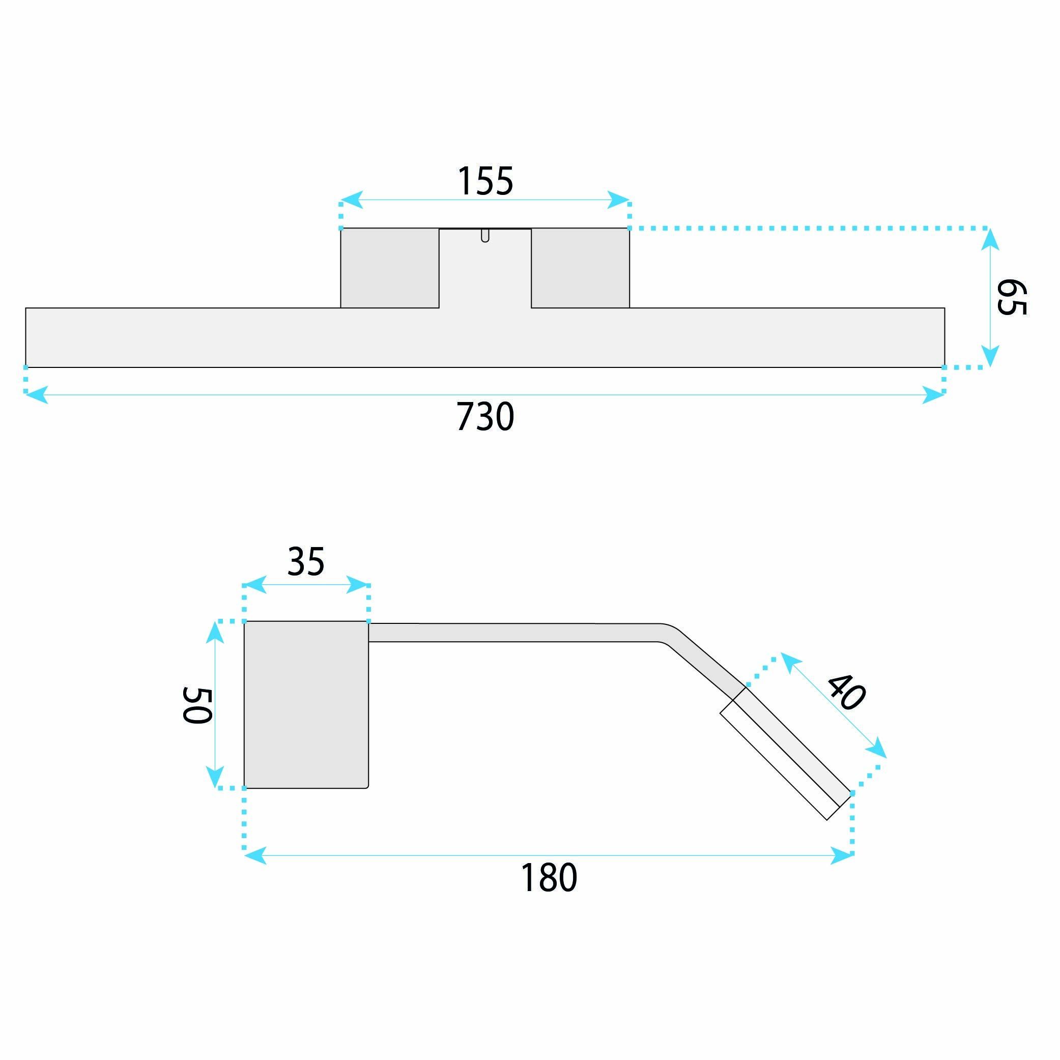 Toolight, LED nástenné svietidlo, 73cm, 14W, 4000K, 1000lm, SWE009-1W, zlatá matná, OSW-20108