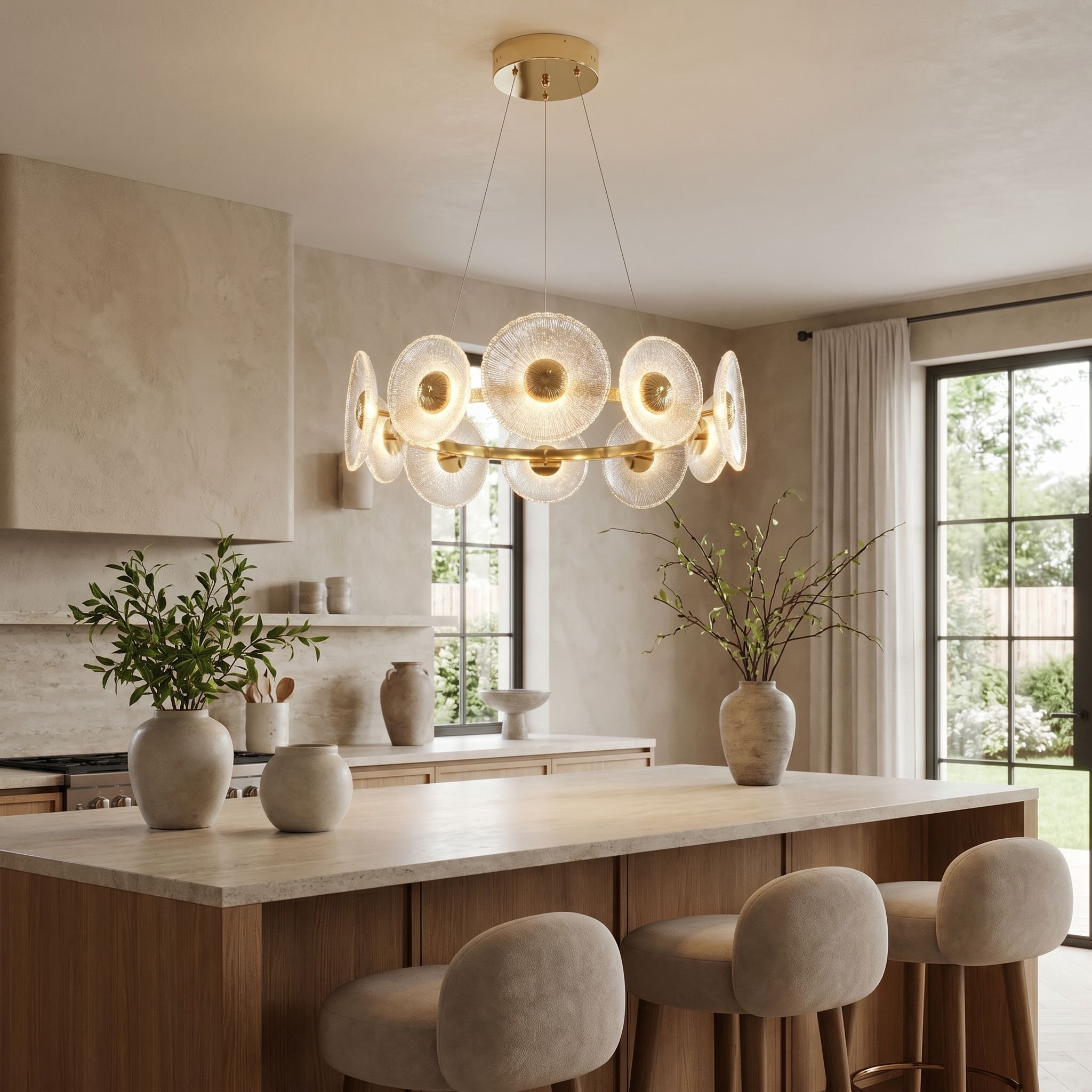Toolight, LED závesné svietidlo, 60cm, 36W, 4000K, 1000lm, SWE071-CP, zlatá lesklá, OSW-30200