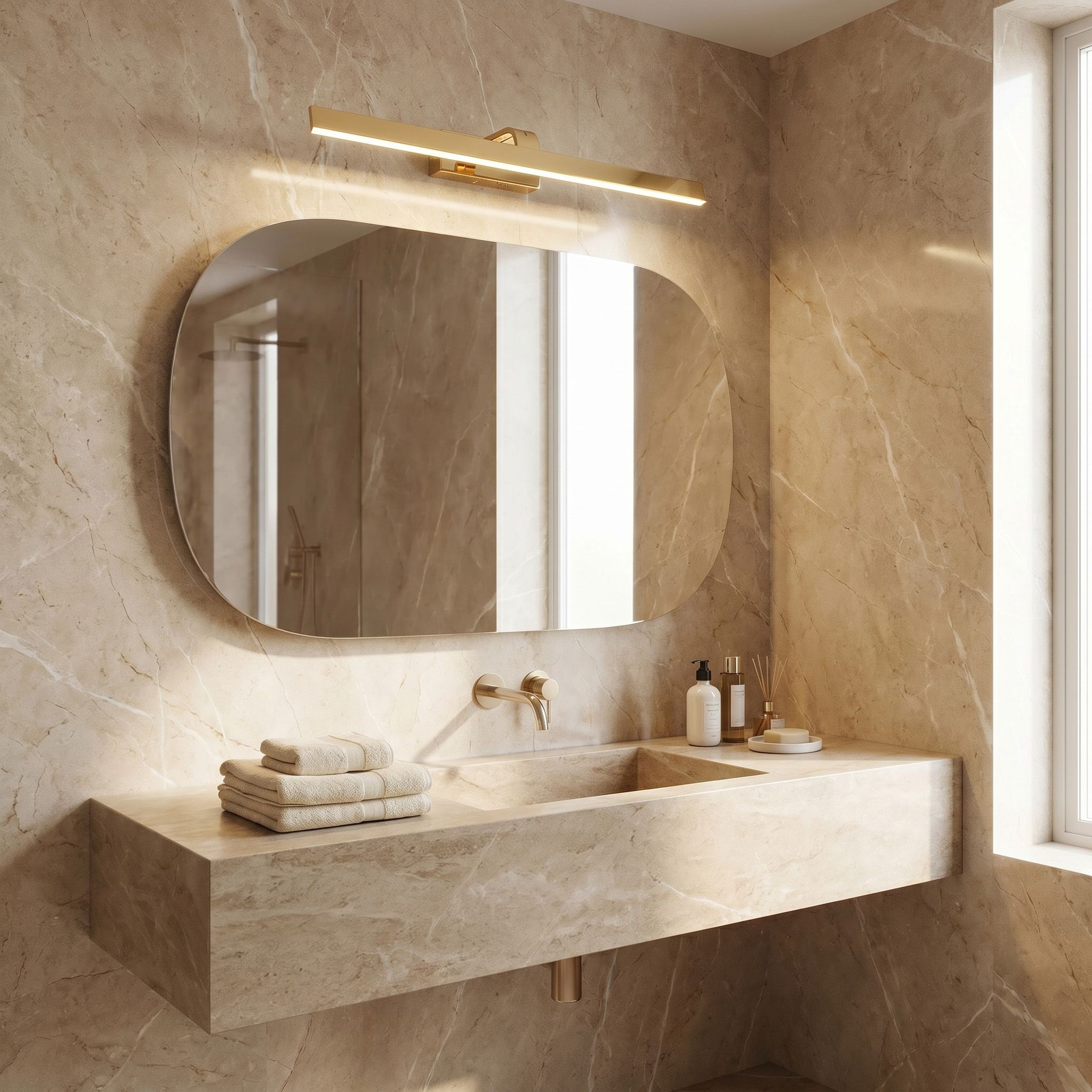 Toolight, LED nástenné svietidlo, 73cm, 14W, 4000K, 1500lm, SWE006-1W, zlatá lesklá, OSW-20105
