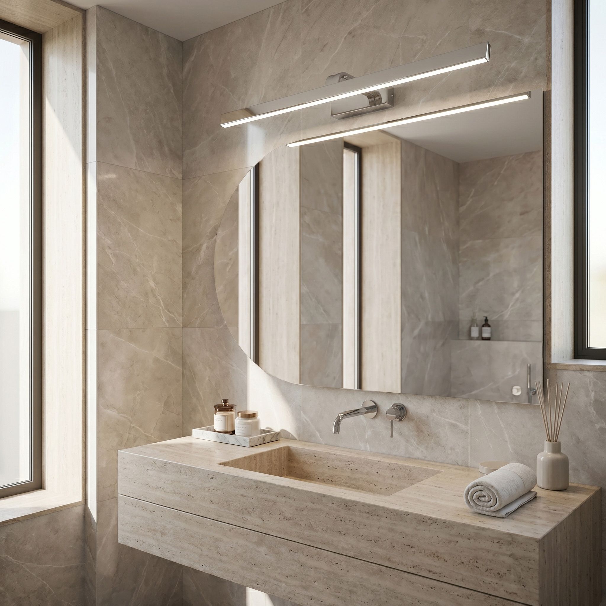 Toolight, LED nástenné svietidlo, 73cm, 14W, 4000K, 1500lm, SWE003-1W, chrómová, OSW-20102