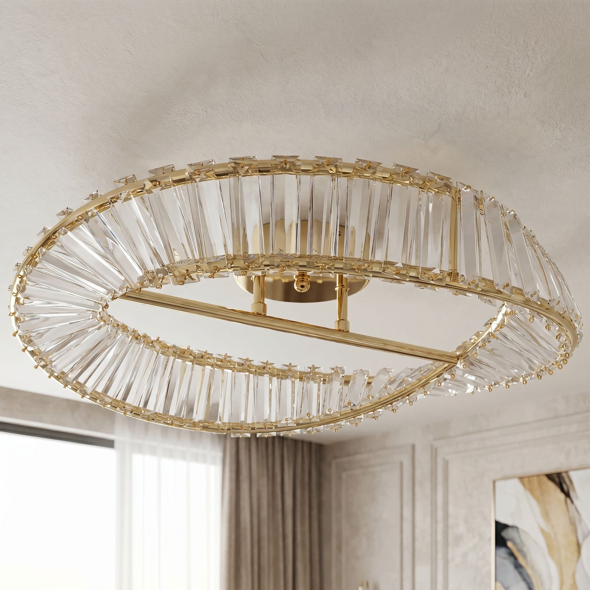Toolight, LED stropné svietidlo, 50cm, 30W, 4000K, 1000lm, SWE095-C, zlatá lesklá, OSW-30219