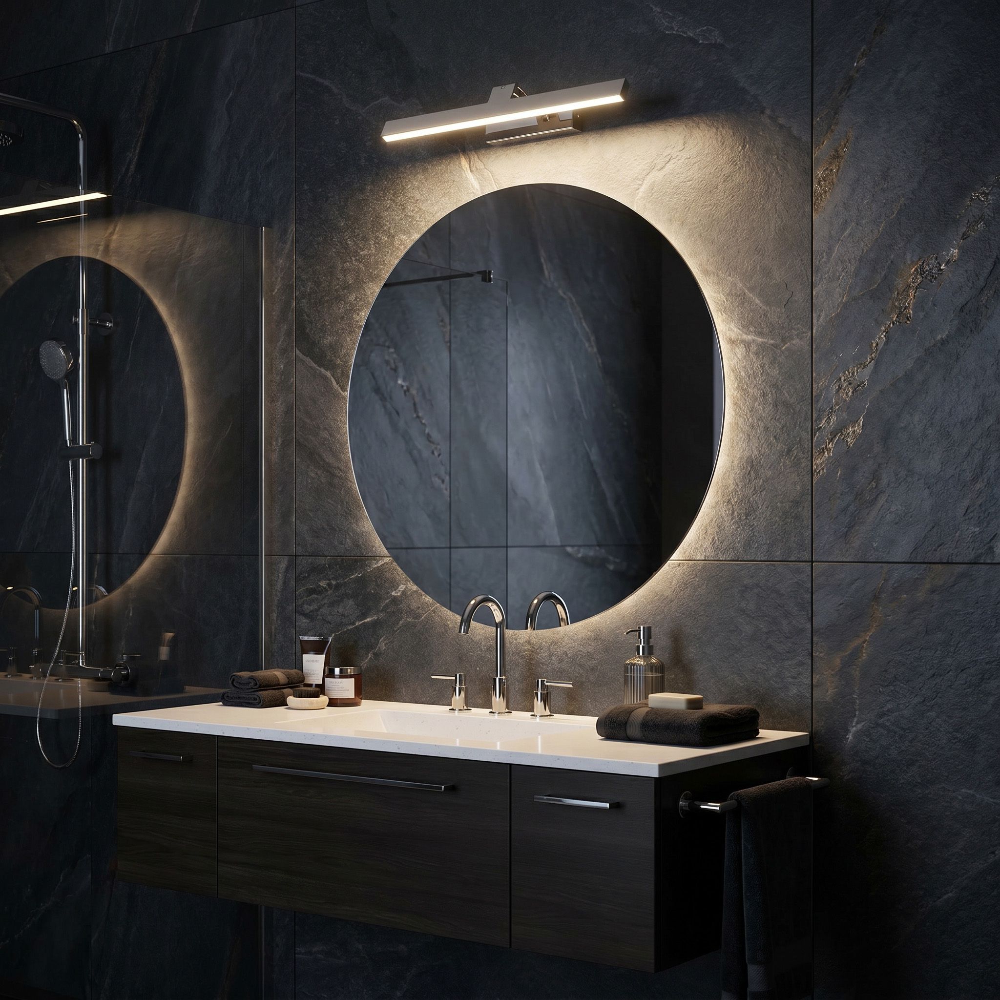 Toolight, LED nástenné svietidlo, 43cm, 8W, 4000K, 1000lm, SWE001-1W, chrómová, OSW-20100