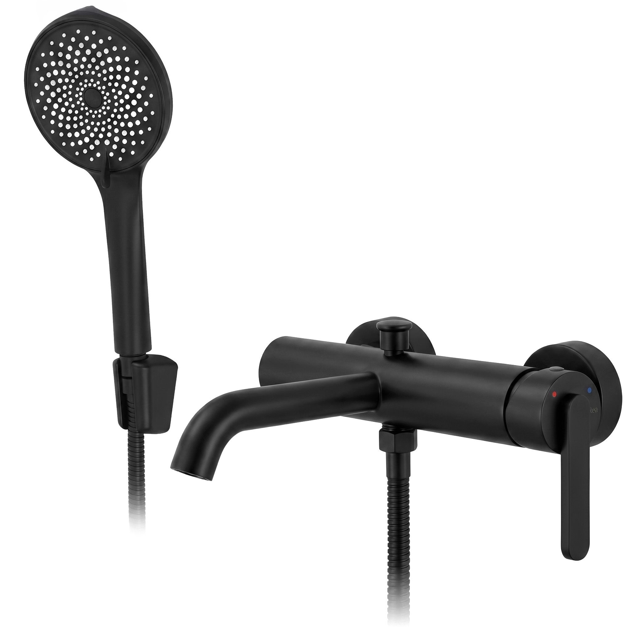 Rea Ontario Side, baterie cadă cu set de duș manual, negru mat, REA-B6540