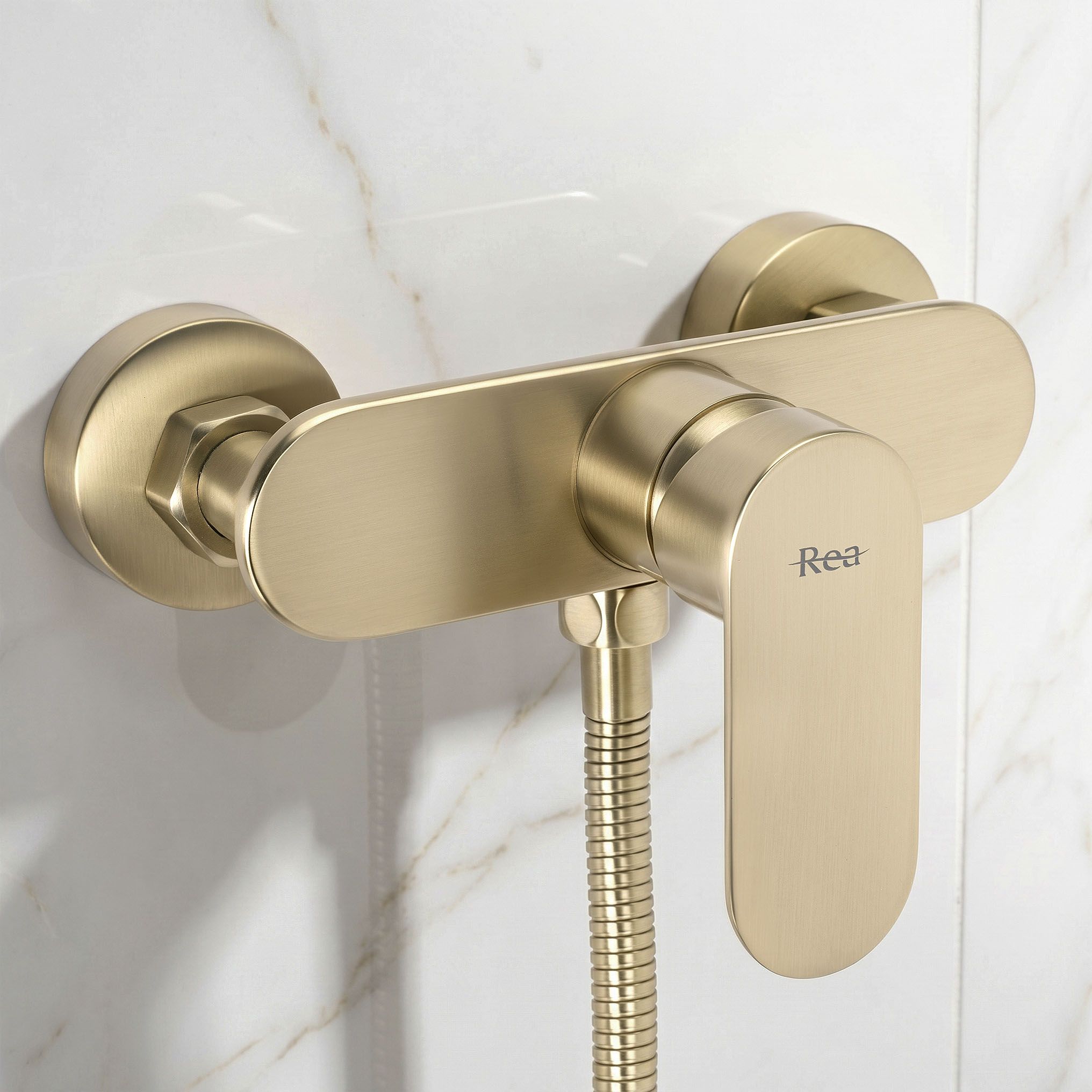 Rea Drop, sprchová batéria s ručnou sprchovou súpravou, zlatá matná, REA-B2234