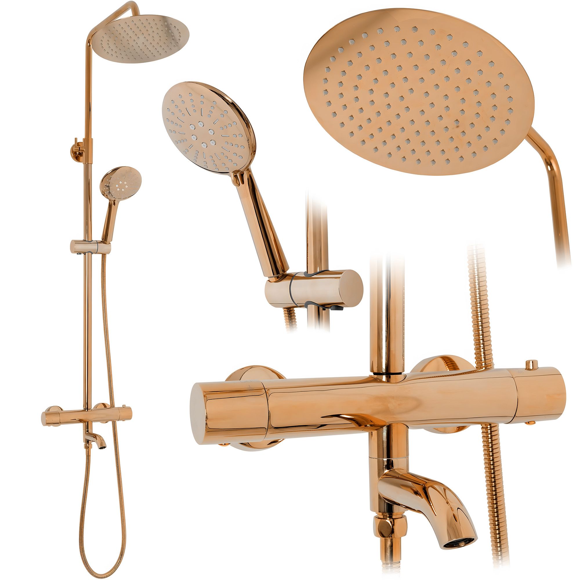 Rea Lungo, sprchový set s termostatom, medená lesklá, REA-P7997