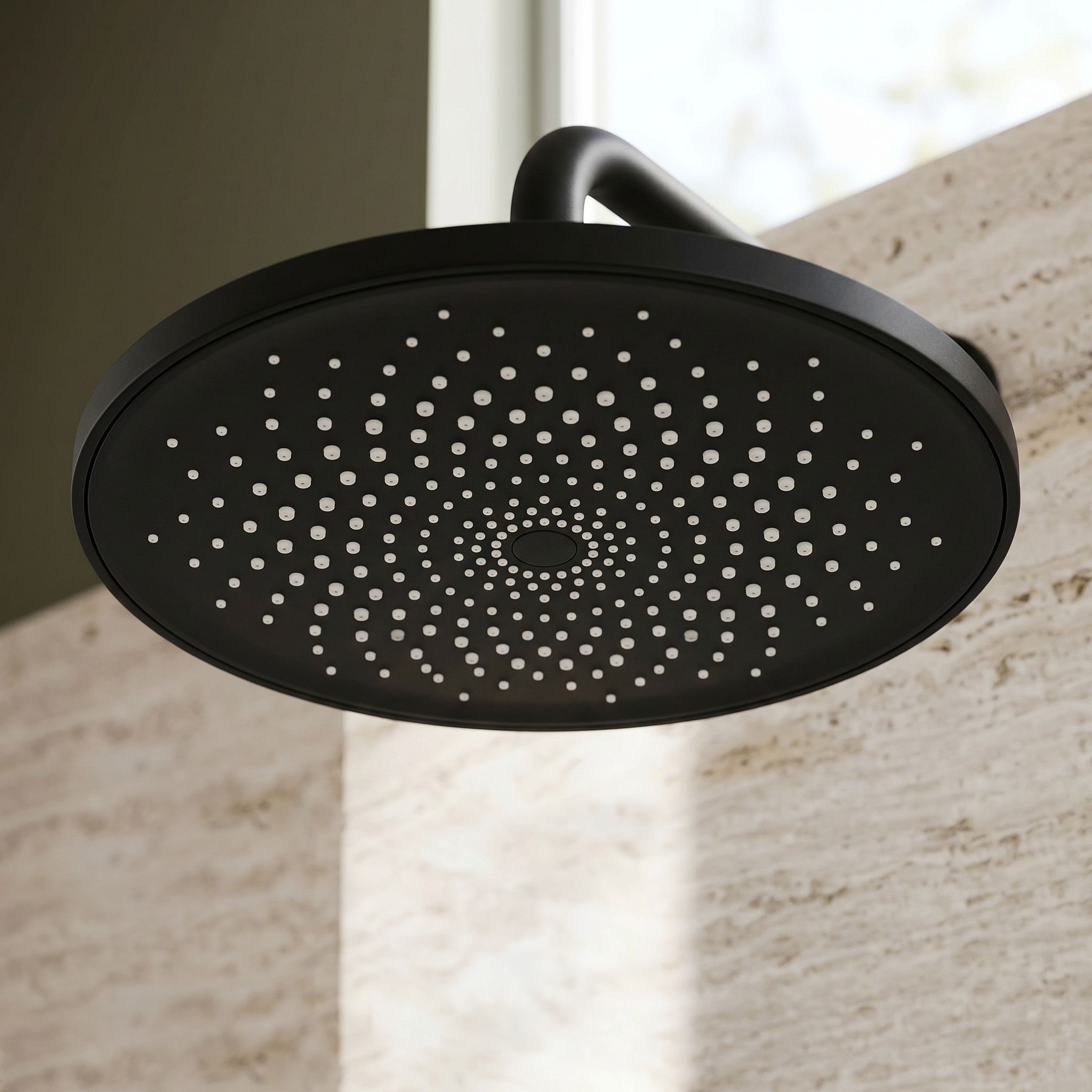 Rea, cap de duș rotund tip ploaie, 225 mm, JS-021B, negru, REA-P0615