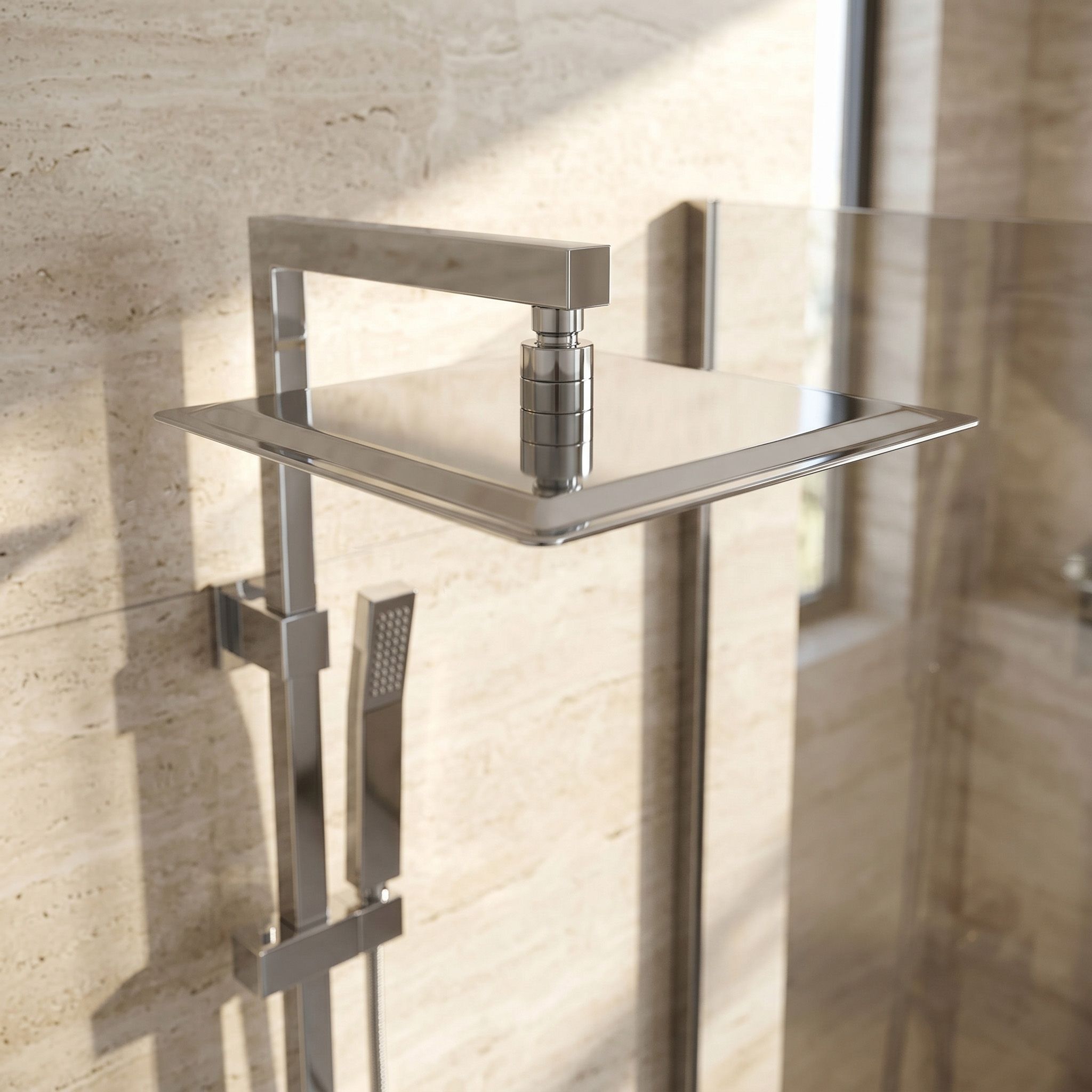 Rea, cap de duș pătrat 25x25 cm, oțel inoxidabil, JS-P015, cromat, REA-P0609