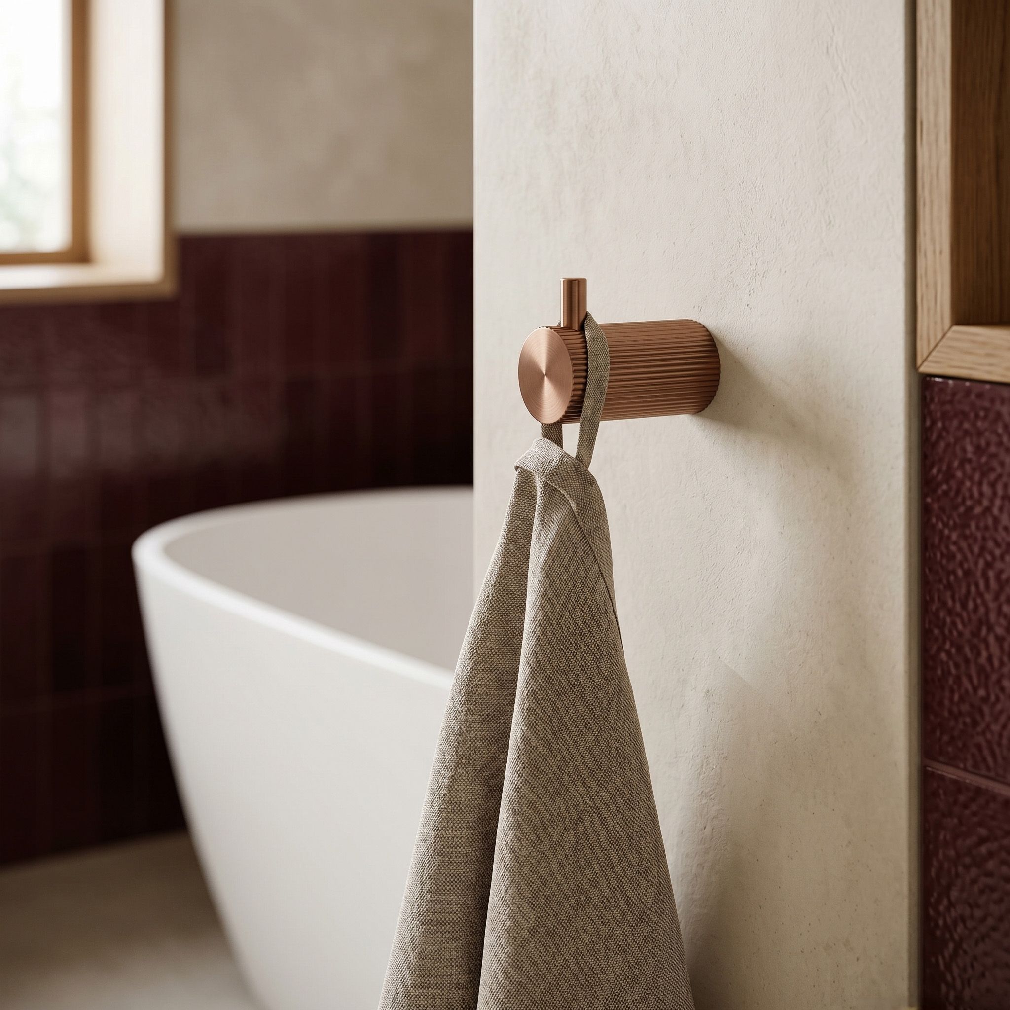 Rea Solo, nástenný kúpeľňový háčik 64104, medená matná, REA-84205