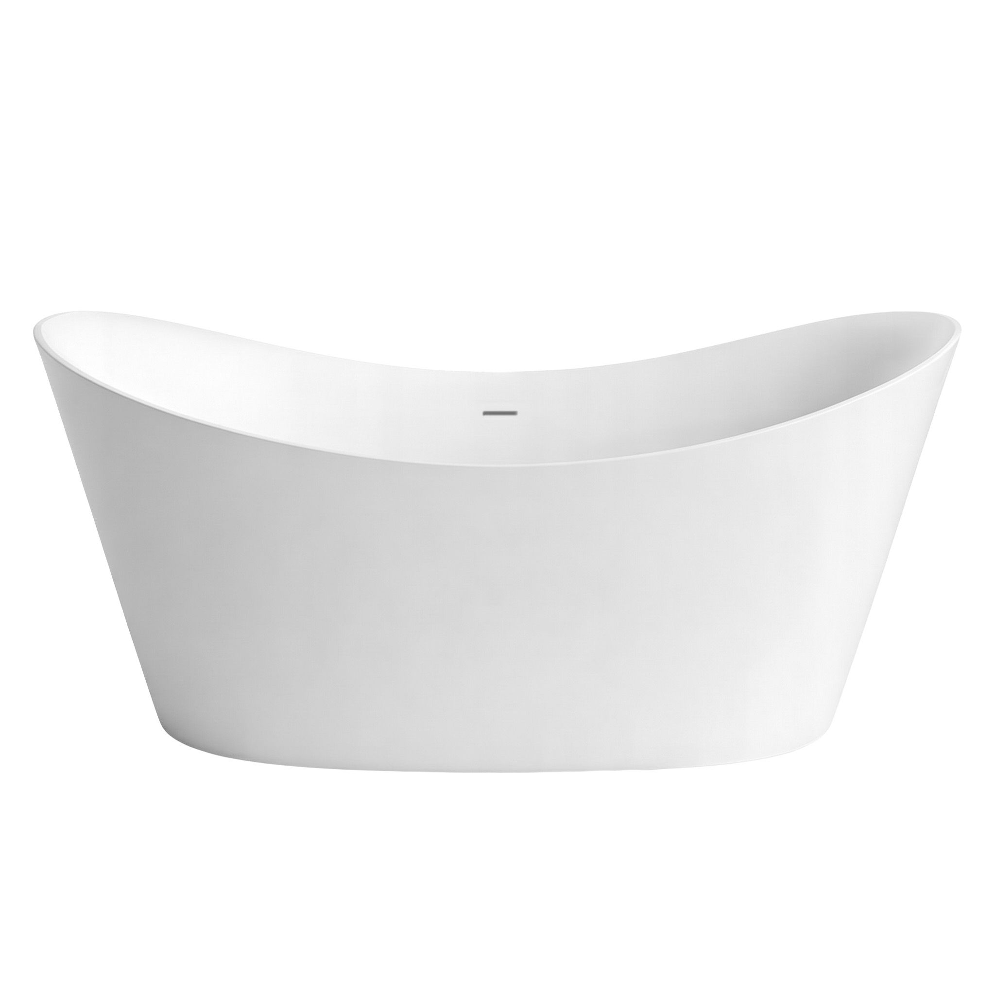 Cadă de baie acrilică independentă Rea Ferrano, 150x74 cm, capac de scurgere cromat, REA-W0089