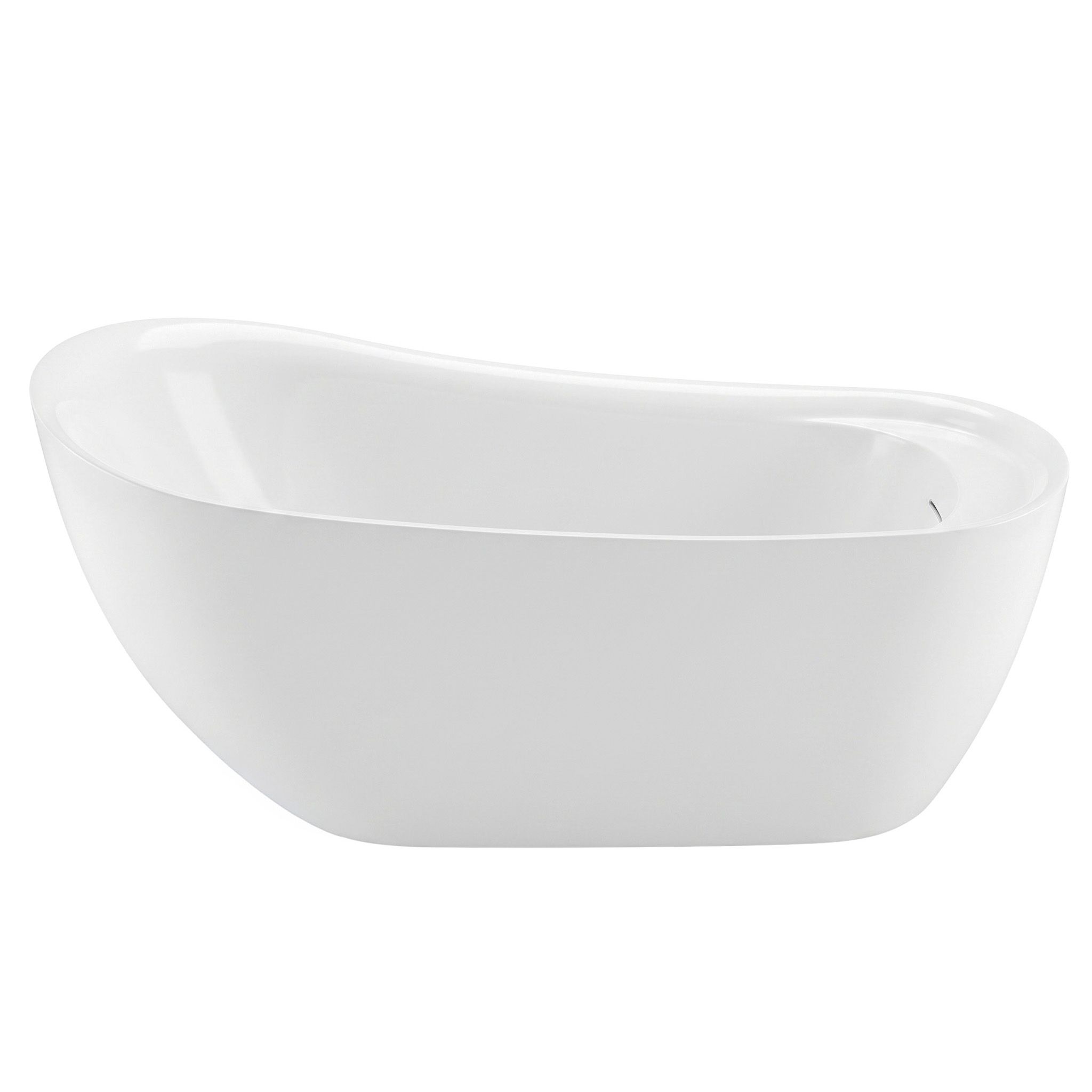 Cadă de baie acrilică independentă Rea Orte, 170x80cm, capac de scurgere auriu, KPL-W7860