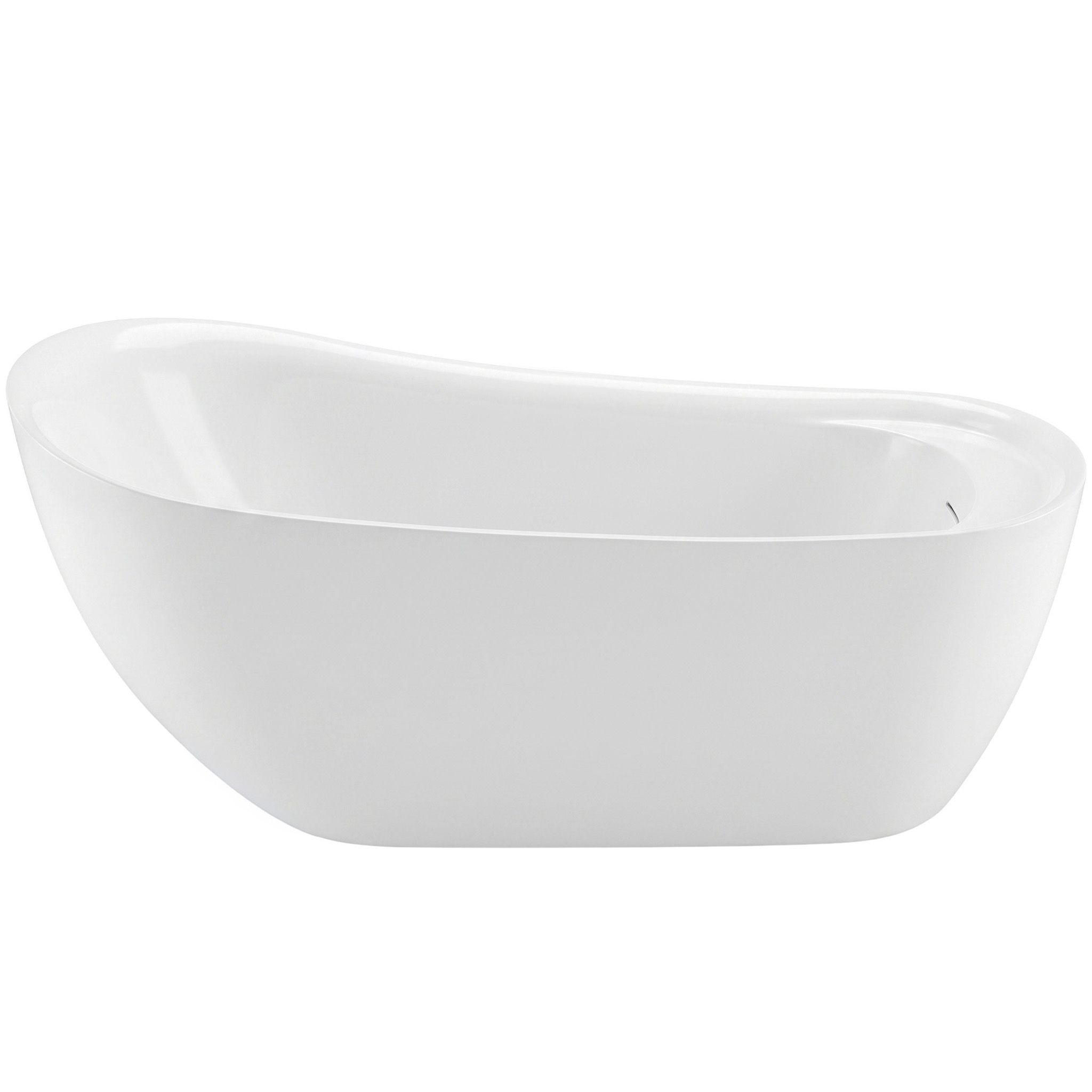 Cadă de baie acrilică independentă Rea Orte, 180x79.5cm, capac de scurgere auriu, KPL-W7861