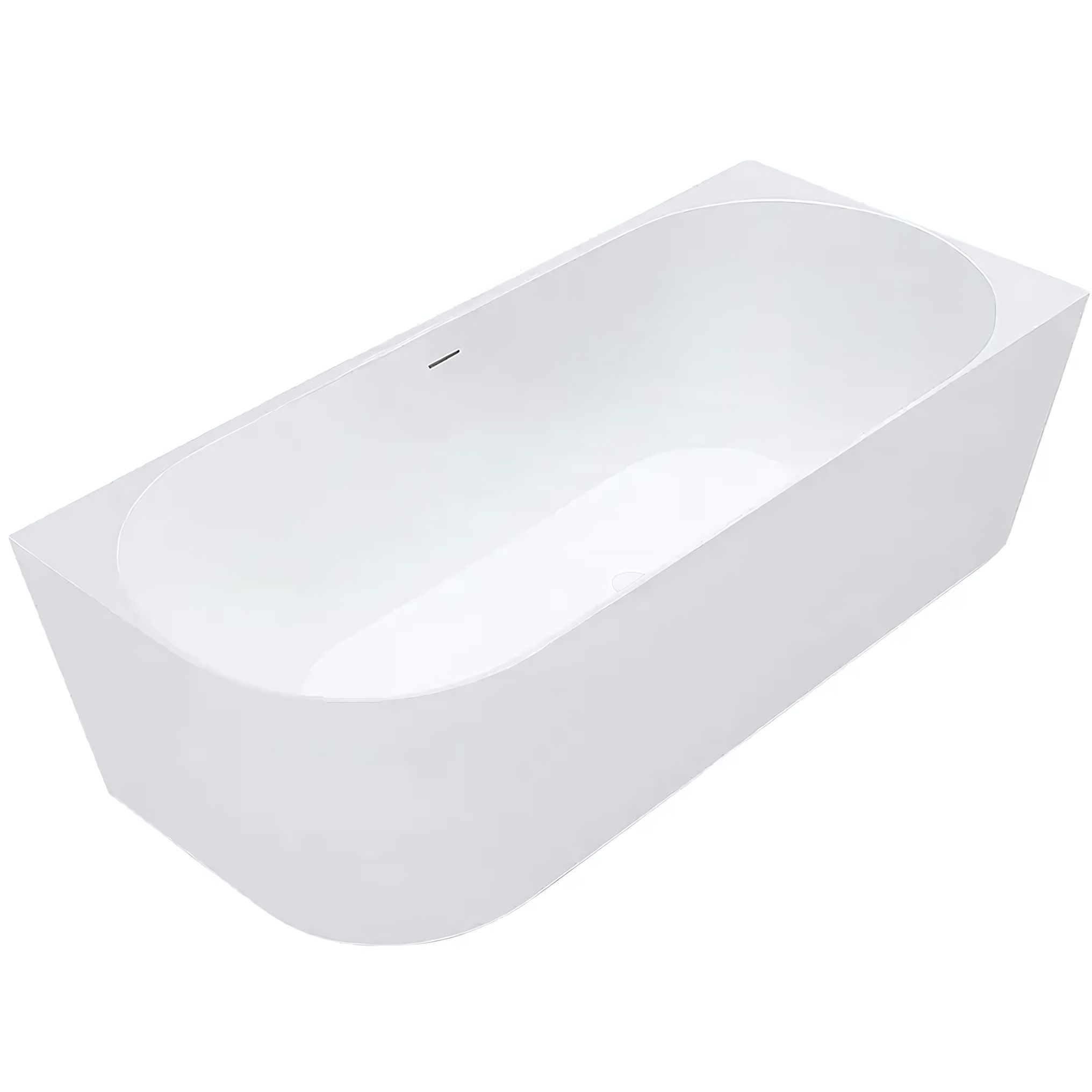 Cadă de baie acrilică de colț Rea Bellanto Slim, 170x58cm, dreapta, capac de scurgere alb, REA-W0132