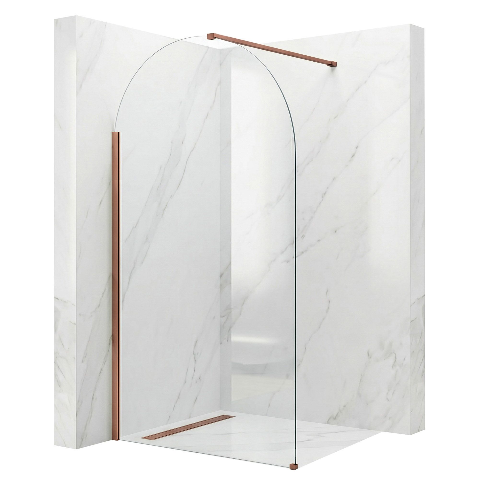 Rea Heaven, Paravan de duș walk-in 90 cm, cupru mat, REA-K6686