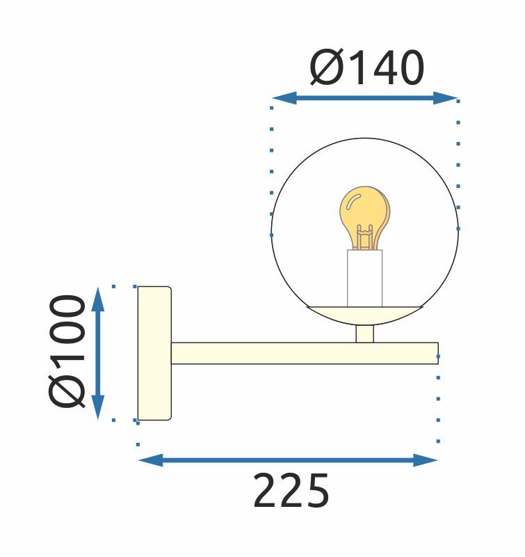 Toolight - nástenné sklenené svietidlo Classic APP684-1W, zlatá, OSW-05639