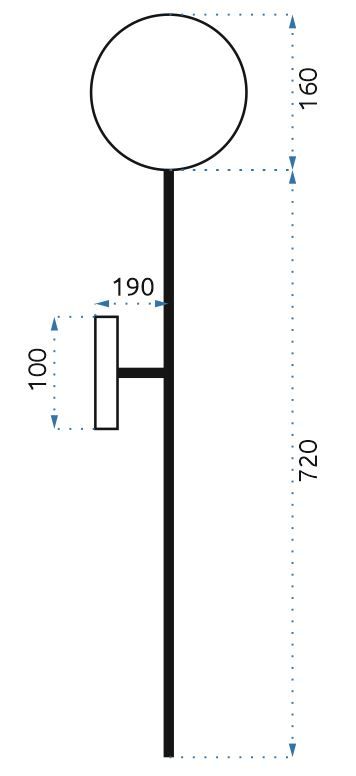Toolight - nástenná lampa KINKIET 90cm G9 25W APP582-1W, zlatá, OSW-00076
