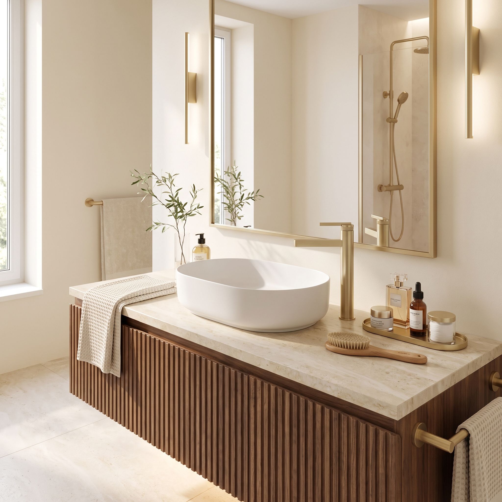 Baterie lavoar Rea Grace, h287, auriu periat, REA-B8939