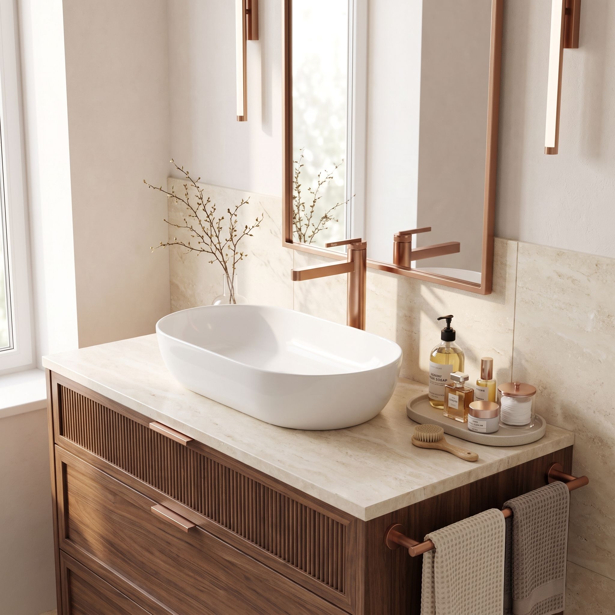Rea Grace, baterie lavoar, h287, cupru mat, REA-B8941