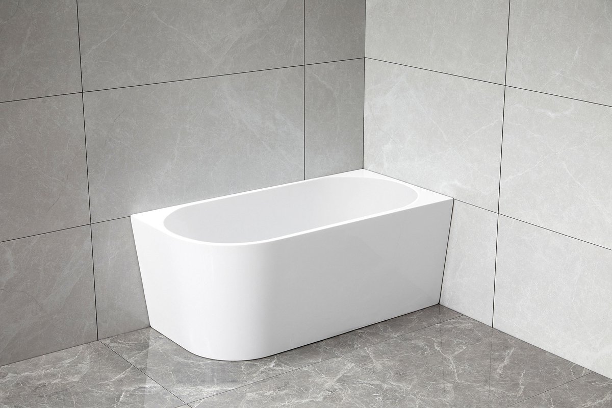 Aqualine Tibera, rohová stojaca vaňa, 160x75cm, biela, E1027