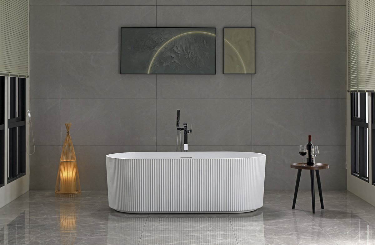 Aqualine Turia strip, voľne stojaca vaňa, 170x80cm, biela, E2785