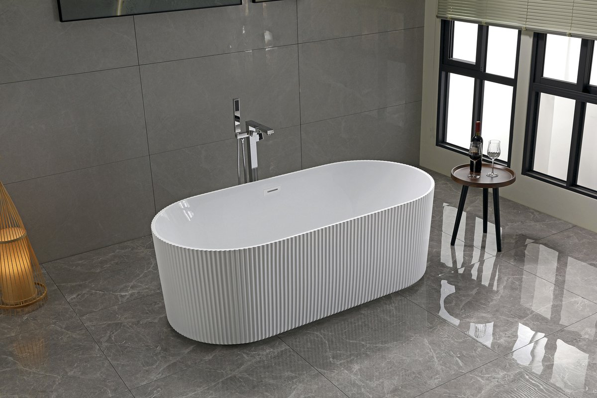 Aqualine Turia strip, voľne stojaca vaňa, 170x80cm, biela, E2785