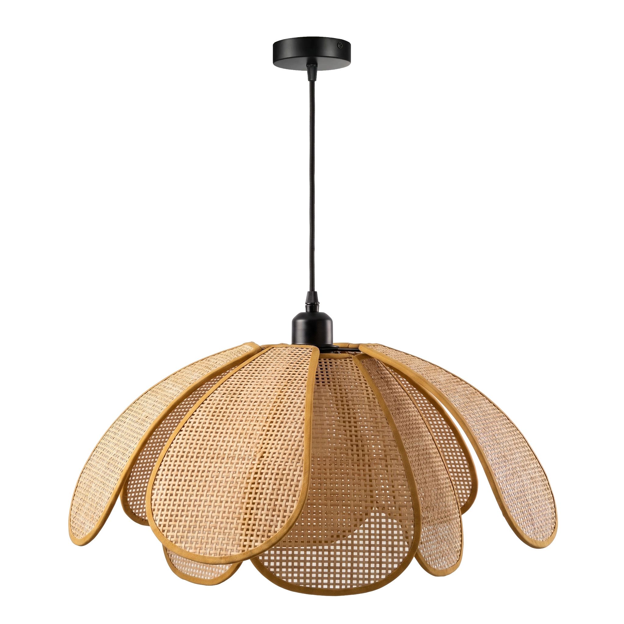 Toolight APP1954-1CP, závesné svietidlo s ratanovým tienidlom, Ø 50 cm, 1× E27, hnedá, OSW-63011