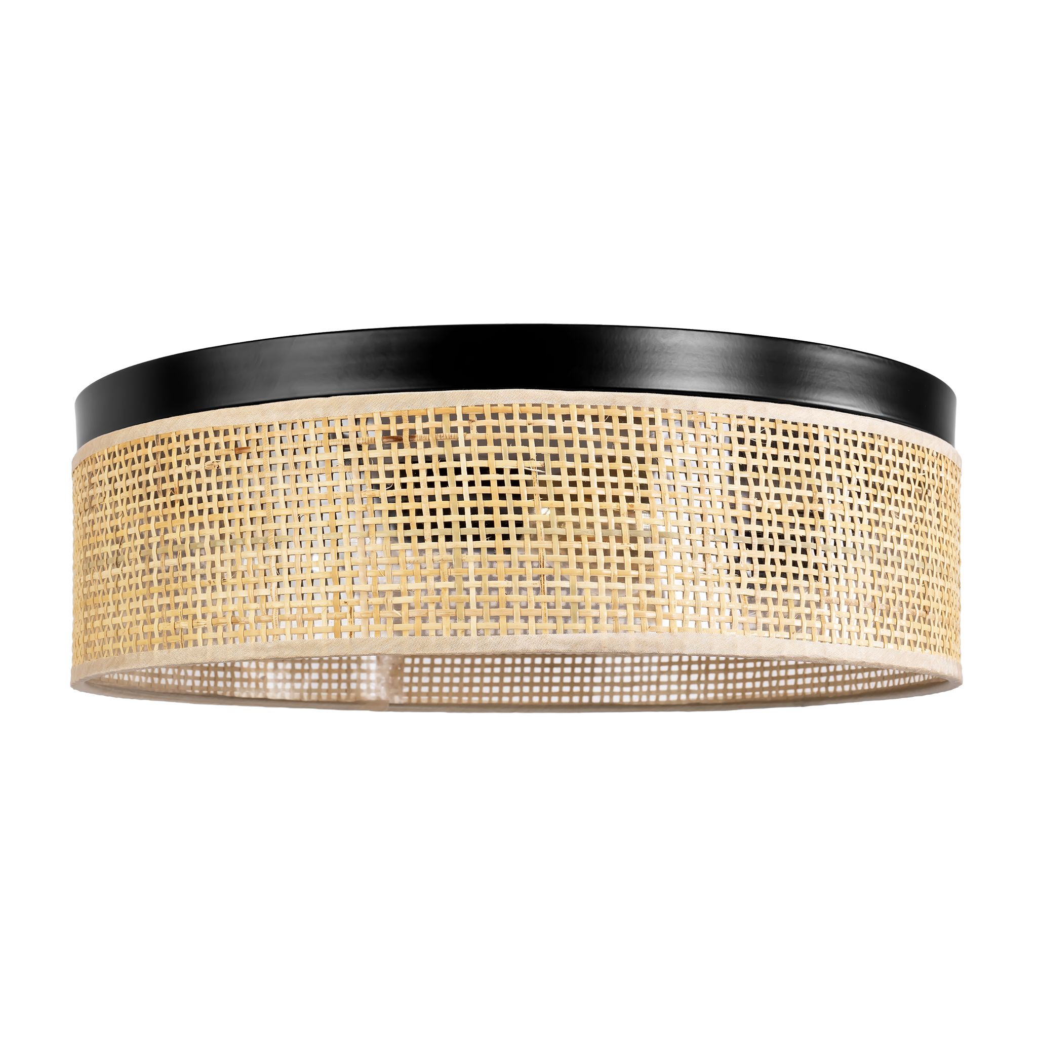 Toolight APP1902-3C, stropné svietidlo plafón s ratanovým tienidlom, Ø 40 cm, 3× E27, hnedá, OSW-63001