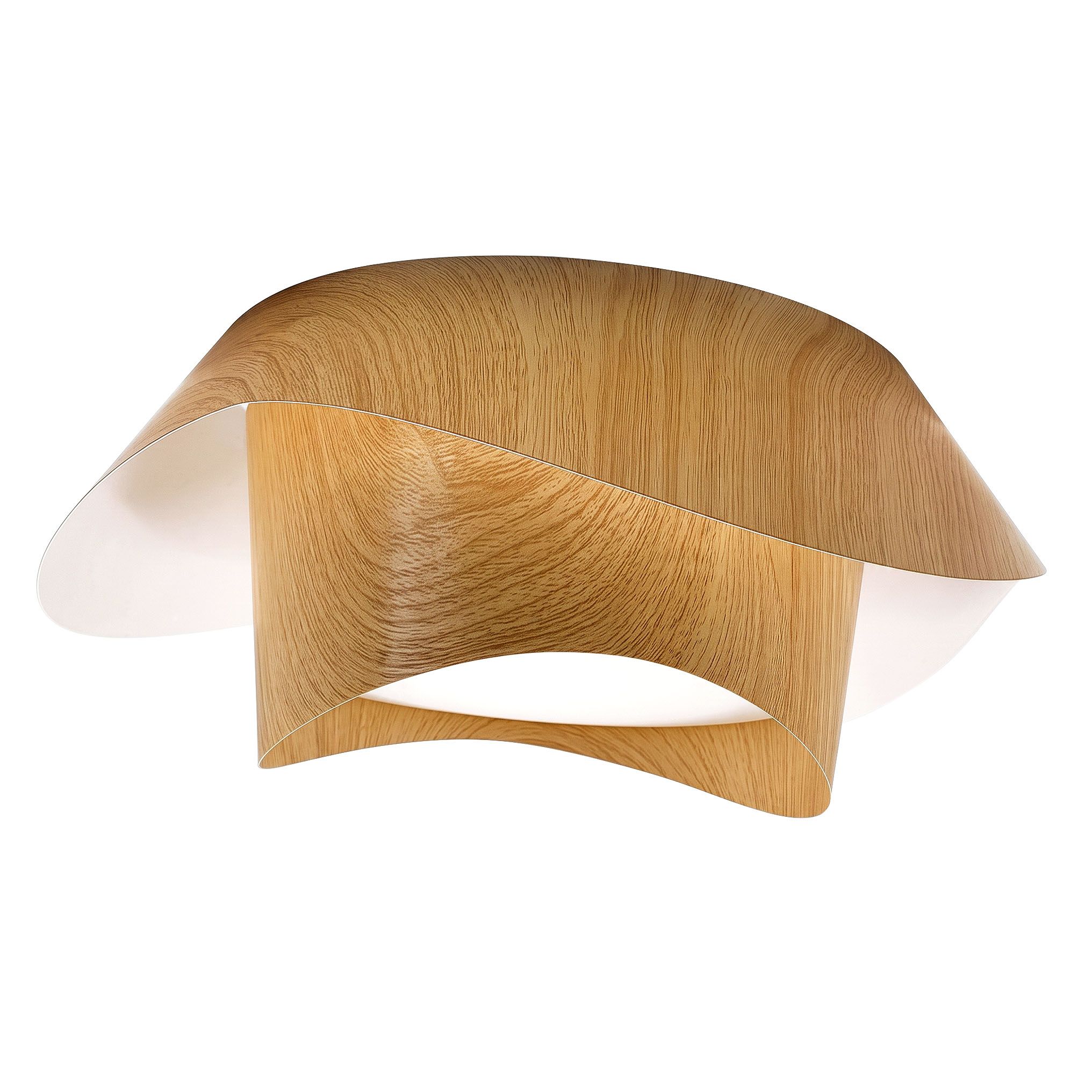 Toolight APP1930-C, LED stropné svietidlo organického tvaru, 37 × 37,5 cm, 20 W, 4000 K, biela / dekor dreva, OSW-63003