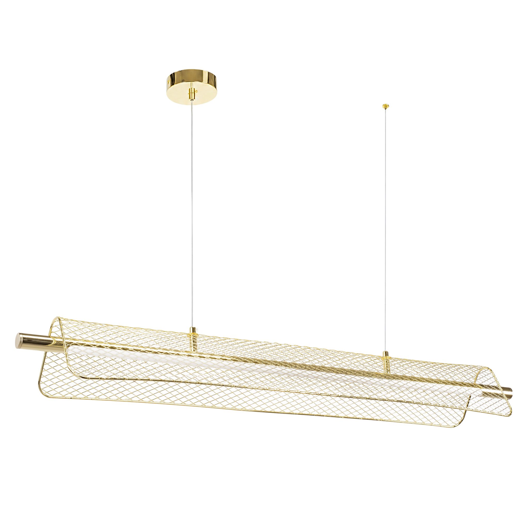Toolight APP1943-CP, lineárne závesné LED svietidlo, 100 cm, 20 W, 4000 K, zlatá, OSW-63005