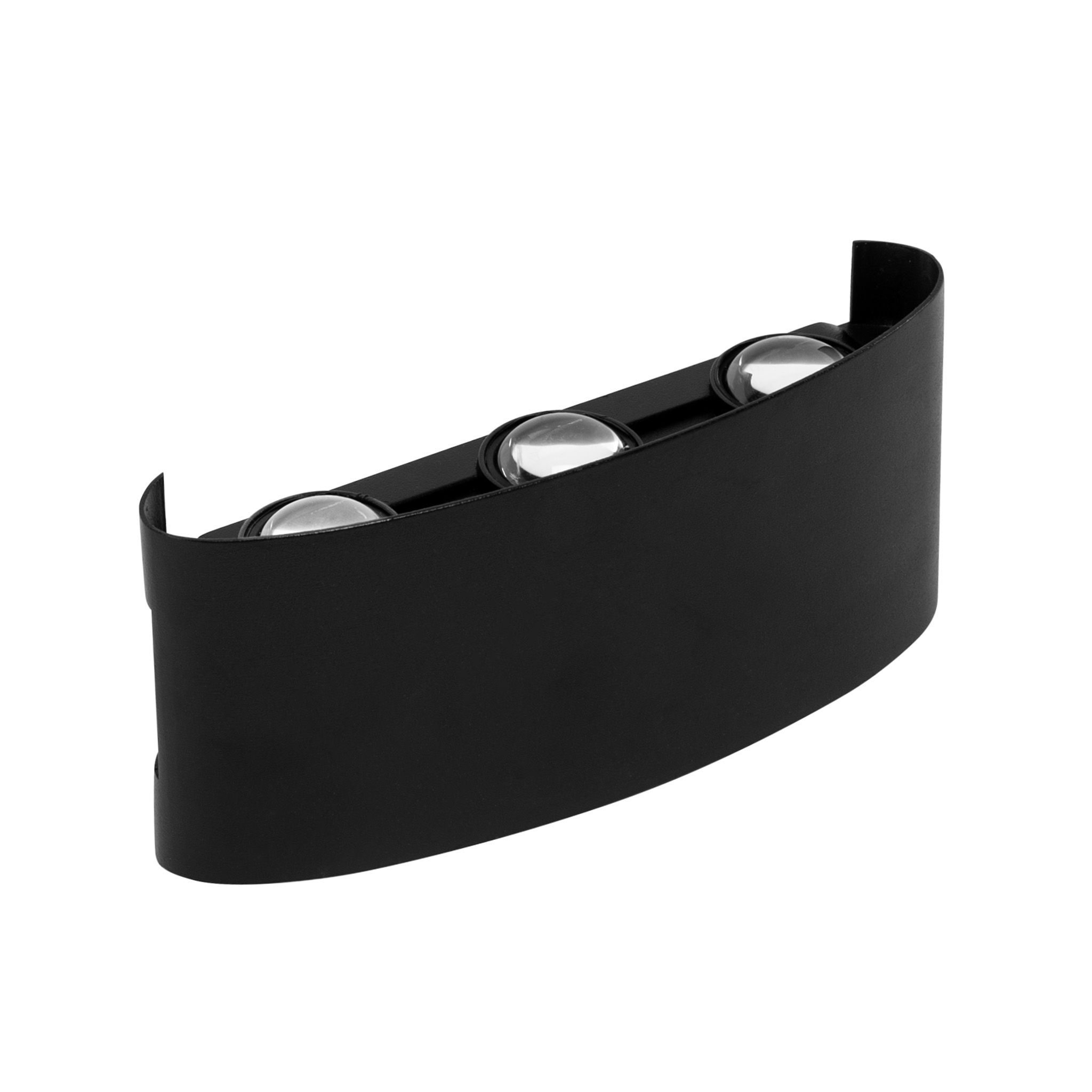 Toolight JNH040-6G, vonkajšie LED nástenné svietidlo hore/dole, 6 LED, 12 W, 4000 K, IP44, čierna matná, OSW-56231