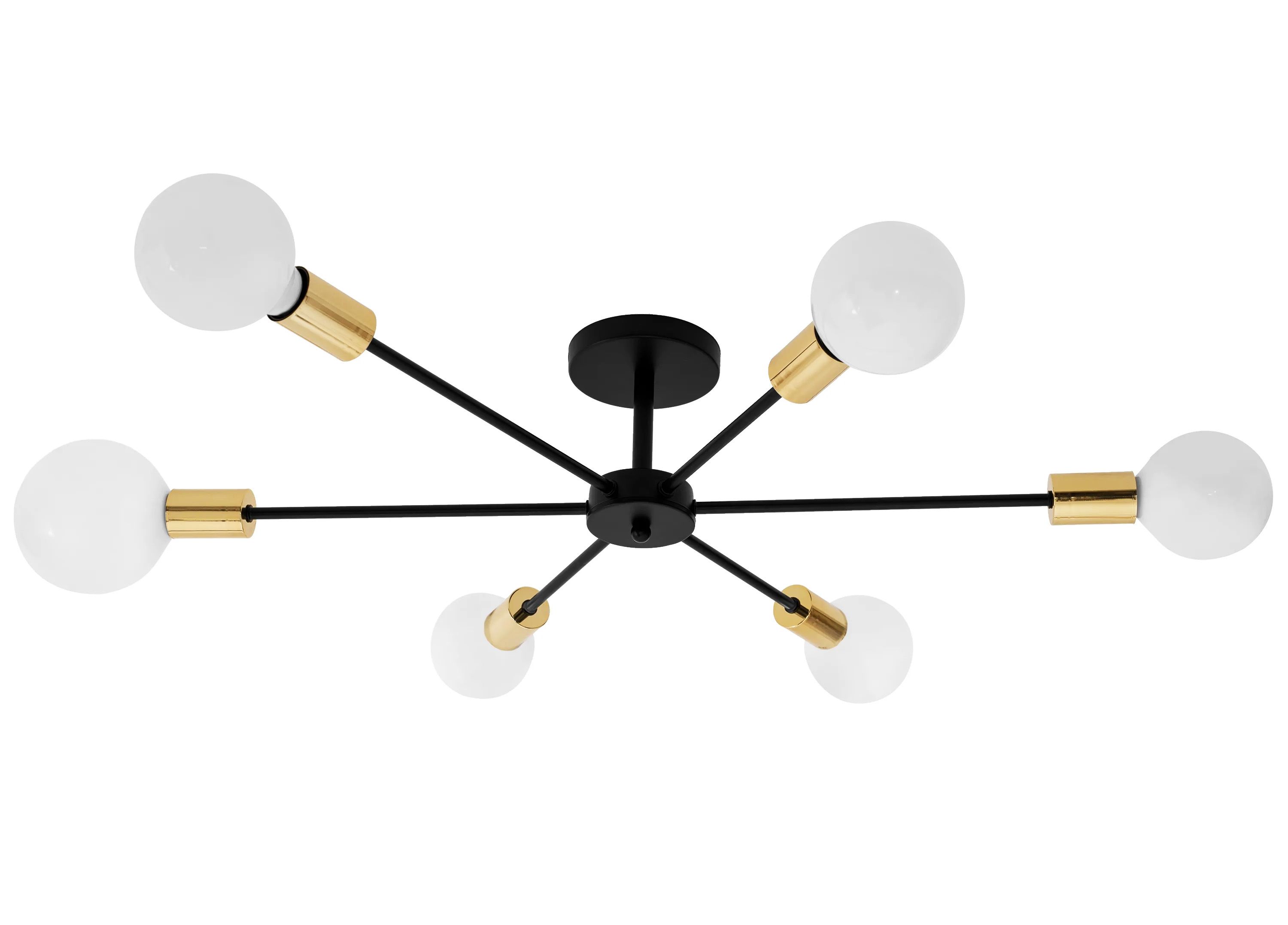 Toolight - Lampa spider-6 APP501-6C, čierna-zlatá, OSW-01100