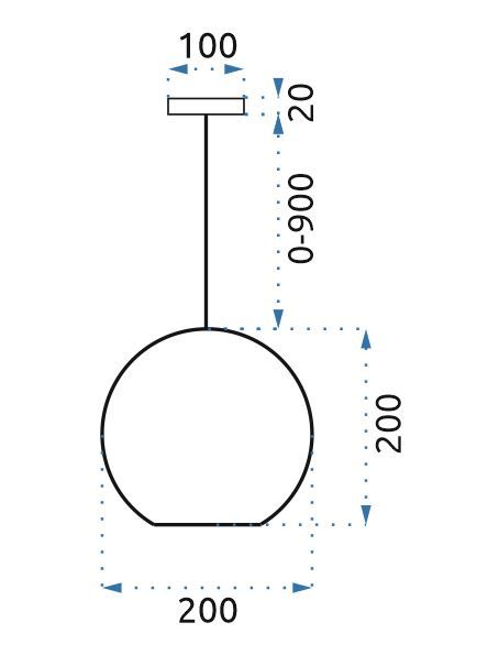Toolight - Závesná lampa guľa 20cm LE03-1, chrómová, OSW-00705